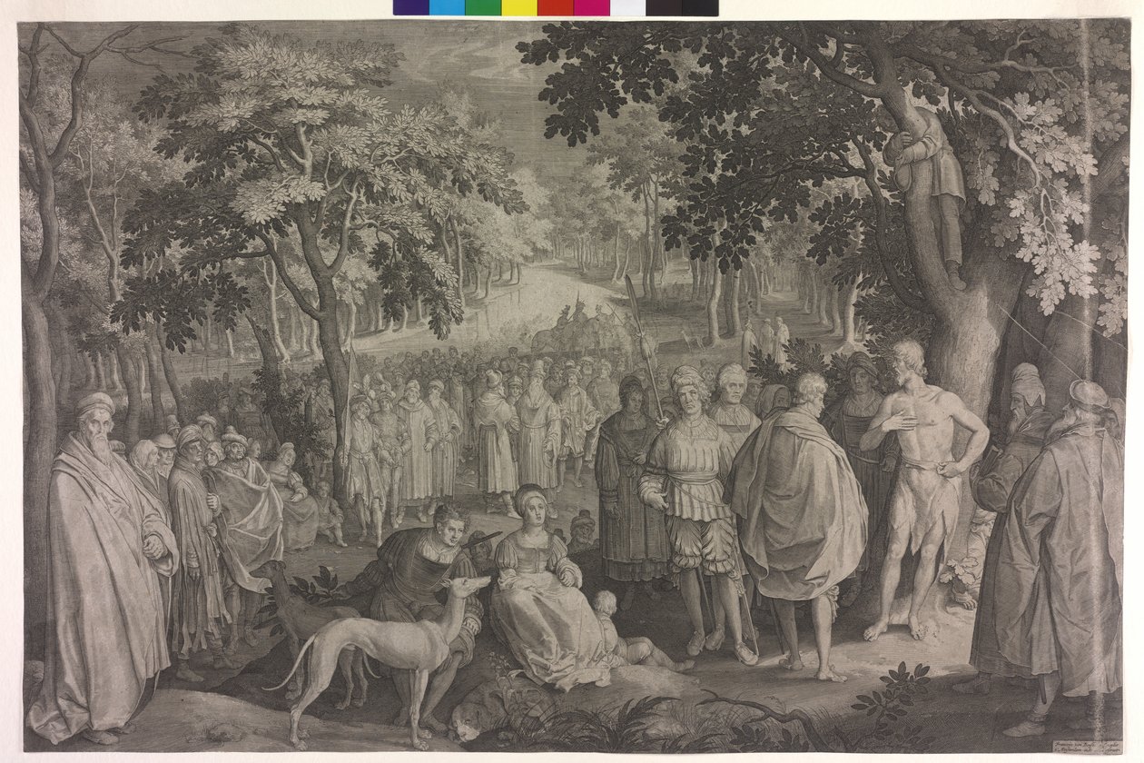 Johannes de Doper predikt | Nicolaes de Bruyn | Kunstafdruk