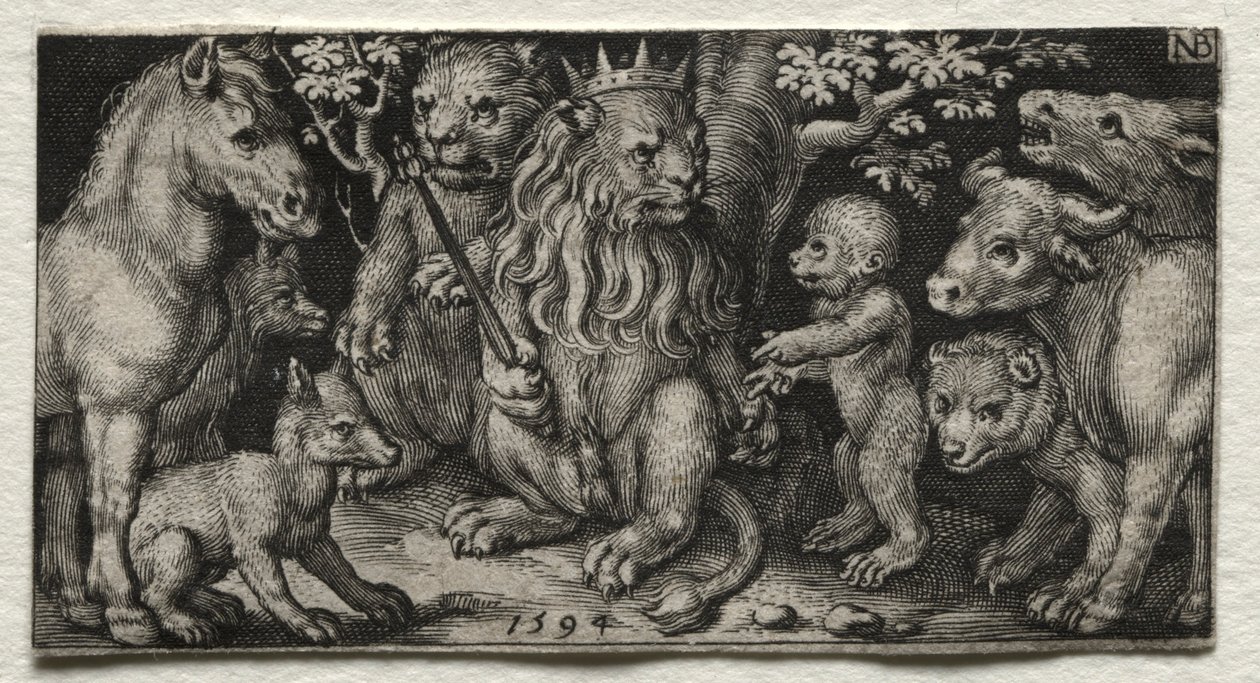 De Koning der Beesten, 1594 door Nicolaes de Bruyn