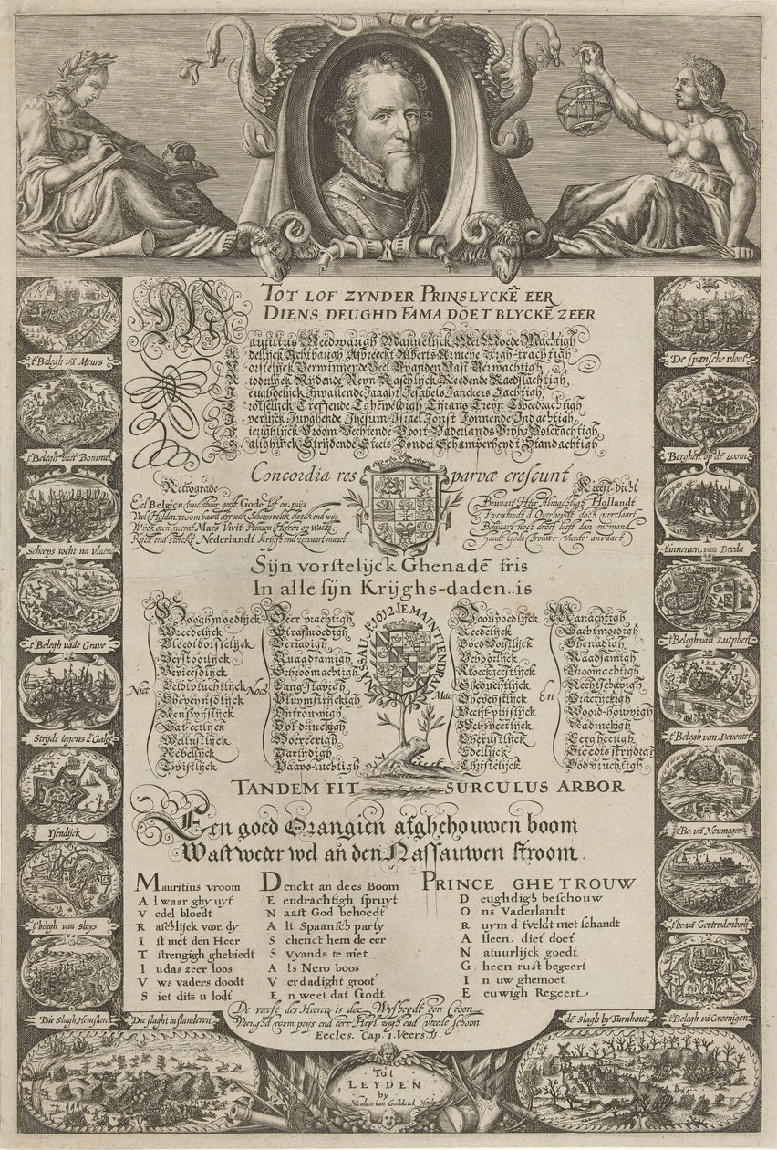 Allegorisch portret ter ere van prins Maurits, 1612 door Nicolaes van Geelkercken