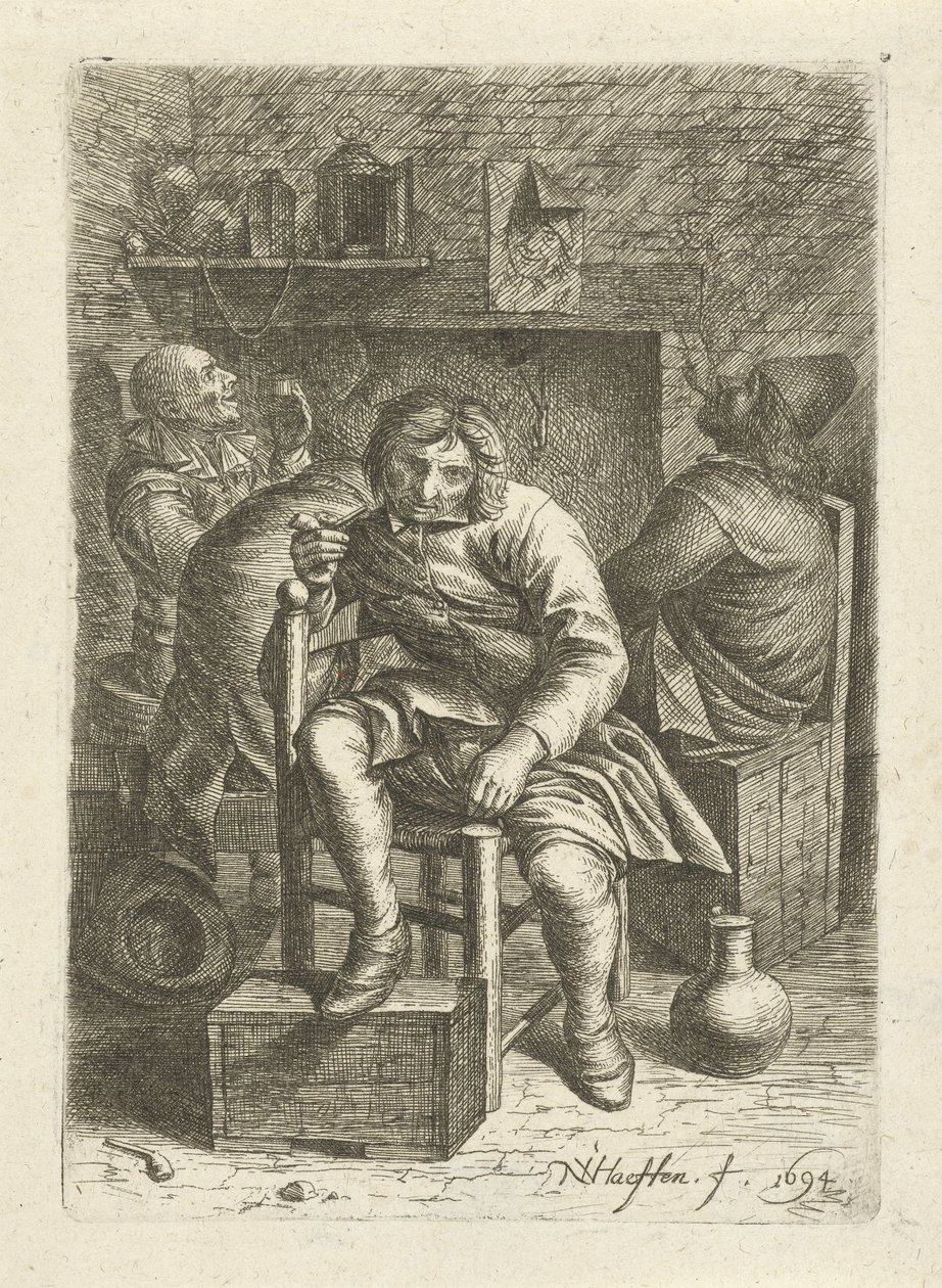 Rokende man door Nicolaes van Haeften
