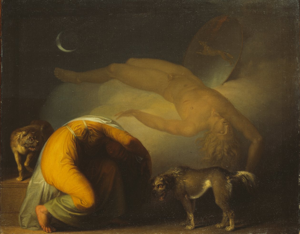 De geest van Culmin verschijnt aan zijn moeder, uit de liederen van Ossian door Nicolai Abraham Abildgaard