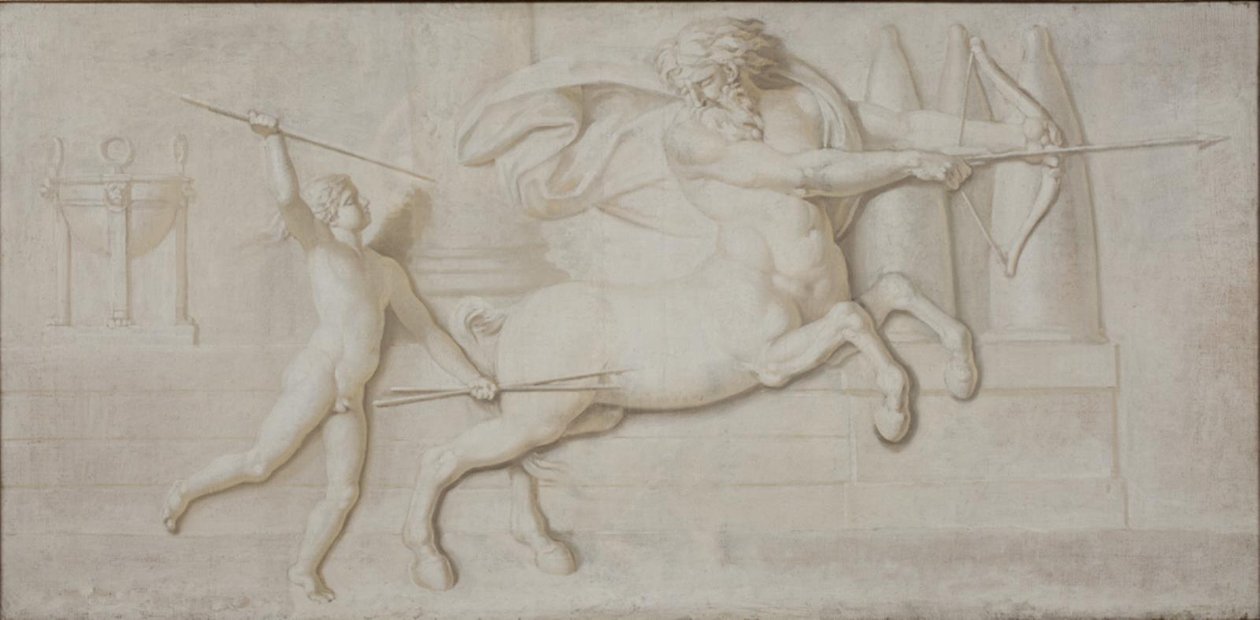 Achilles en de centaur Cheiron door Nicolai Abildgaard