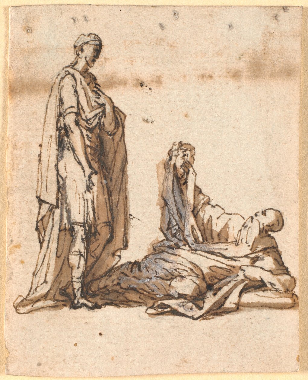 Diogenes vraagt Alexander opzij te gaan zodat de zon op hem kan schijnen door Nicolai Abildgaard