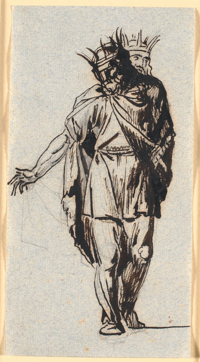 Een Oudnoordse (?) Koningfiguur, Staande met Kroon op het Hoofd door Nicolai Abildgaard