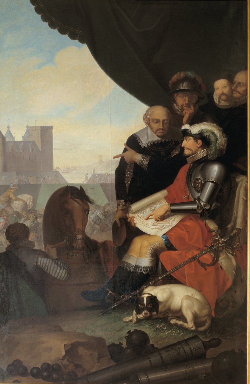 Frederik II bouwt Kasteel Kronborg in Elsinore door Nicolai Abildgaard