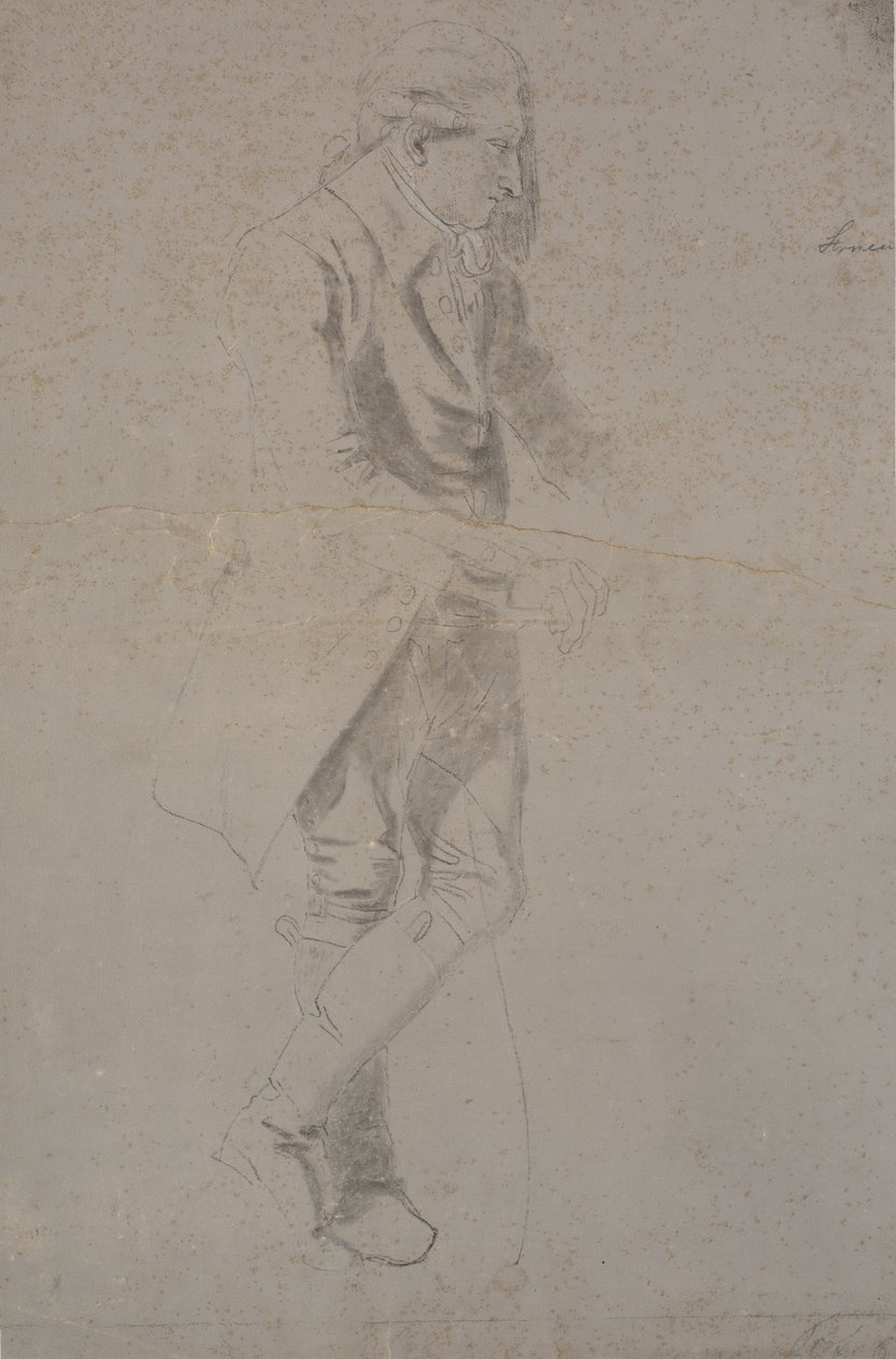 Staande heer in kostuum uit ca. 1770. Struensee? door Nicolai Abildgaard
