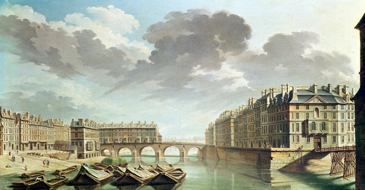 Het Ile Saint-Louis en de Pont Marie in 1757 door Nicolas Raguenet