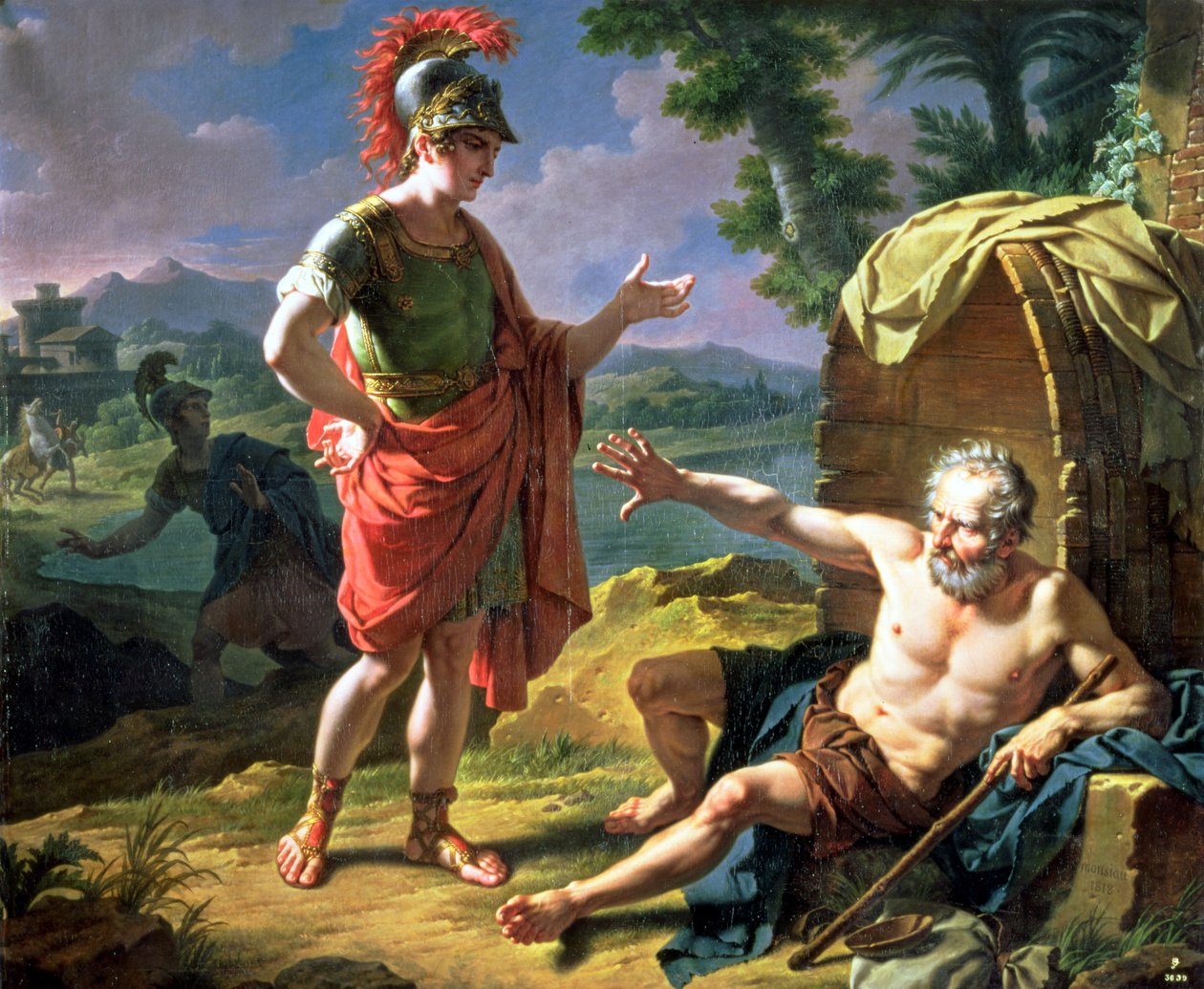 Alexander en Diogenes, 1818 door Nicolas Andre Monsiau