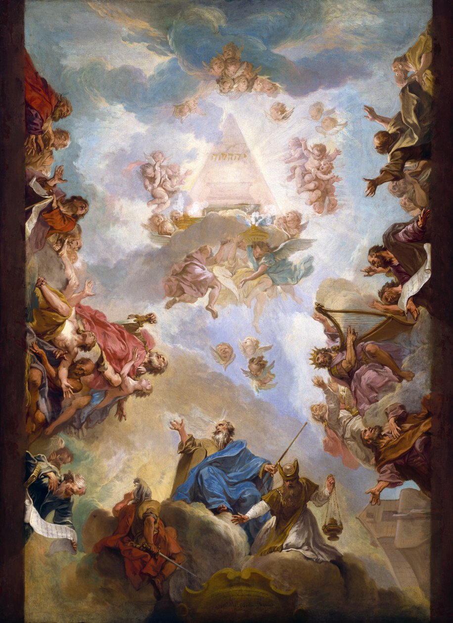 Profeten en Koningen van het Oude Testament Aanbiddend de Naam van Jehovah, 1718 door Nicolas Bertin