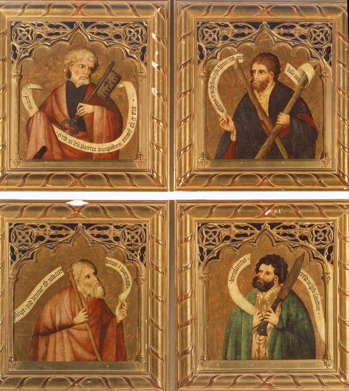 SS. Petrus, Andreas, Filippus en Bartholomeus, 1468 door Nicolas Frances