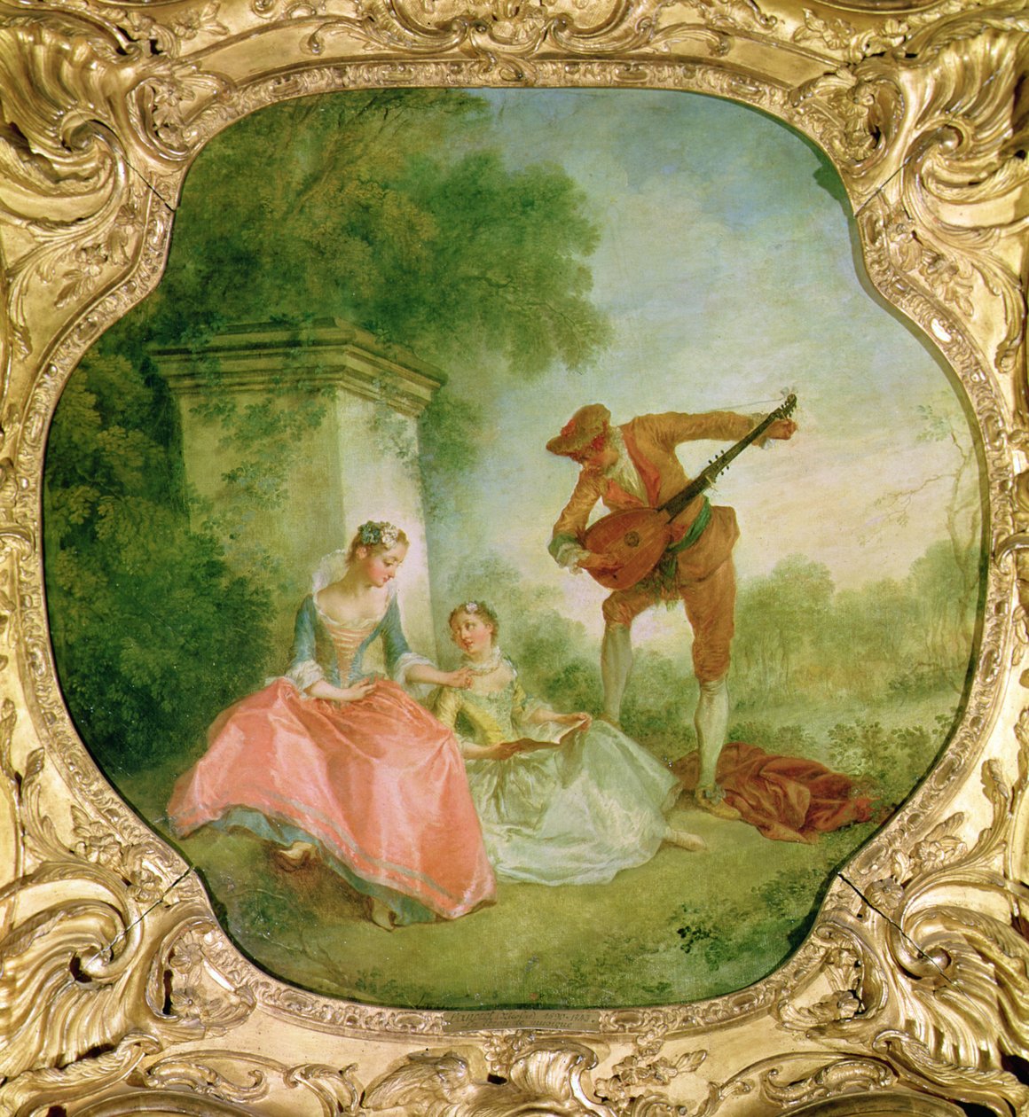De muziekles, 1743 door Nicolas Lancret