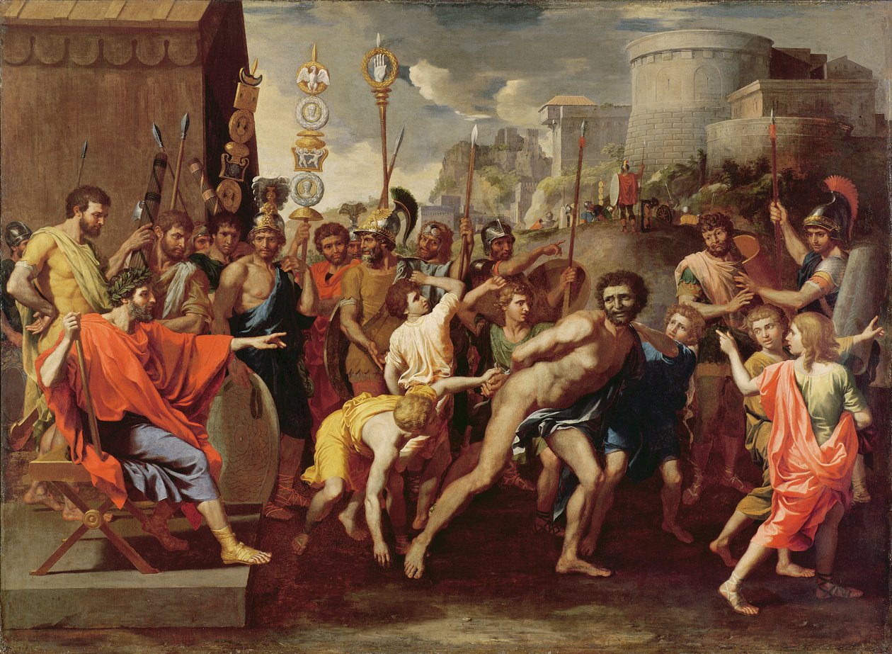 Camillus en de Schoolmeester van Falerii door Nicolas Poussin