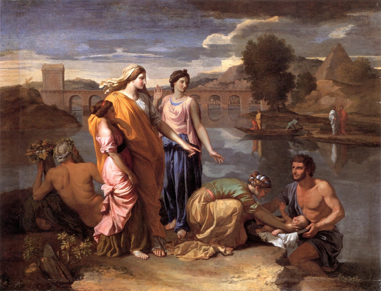 De vondst van Mozes door Nicolas Poussin