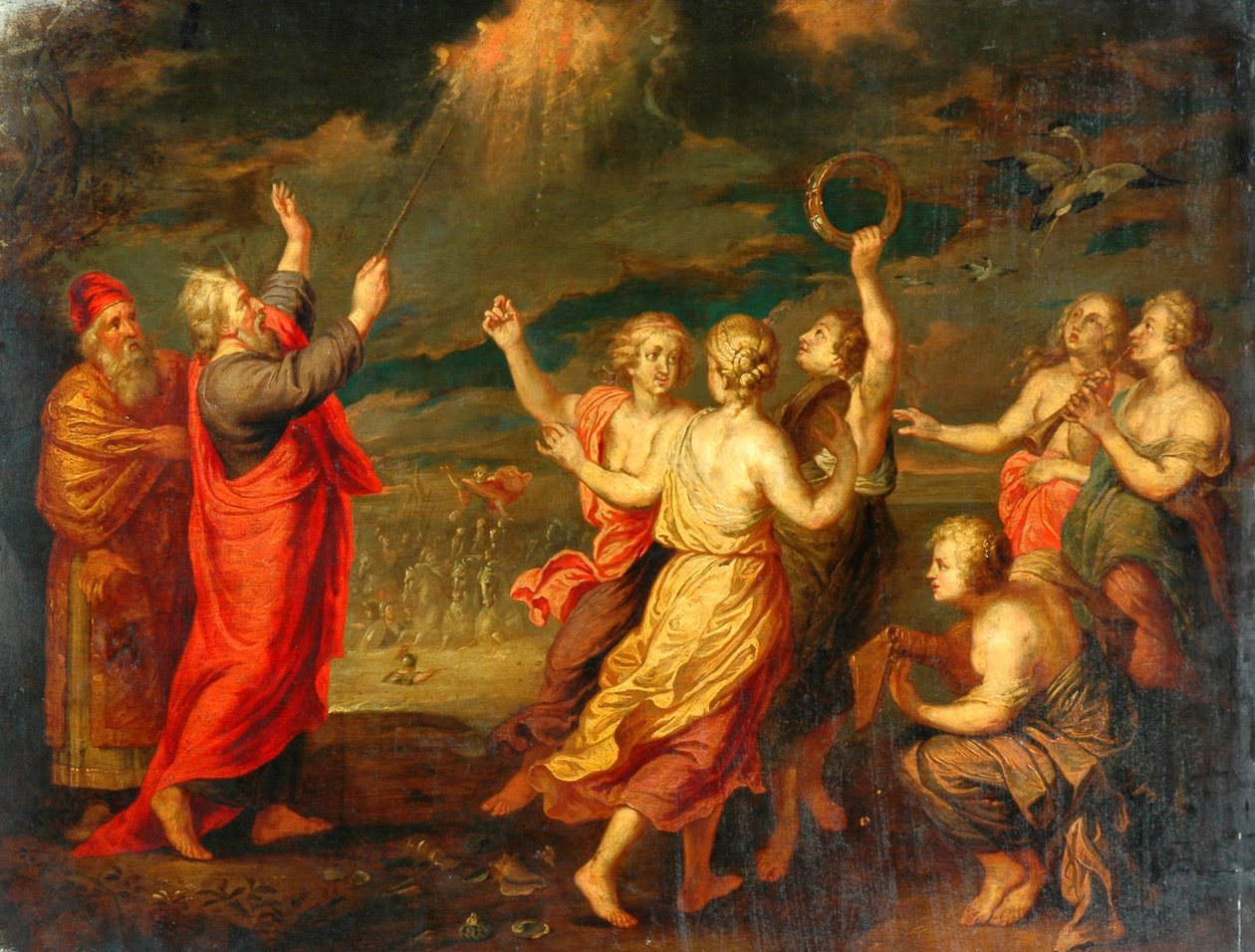 De Israëlieten juichen na het oversteken van de Rode Zee door after Nicolas Poussin