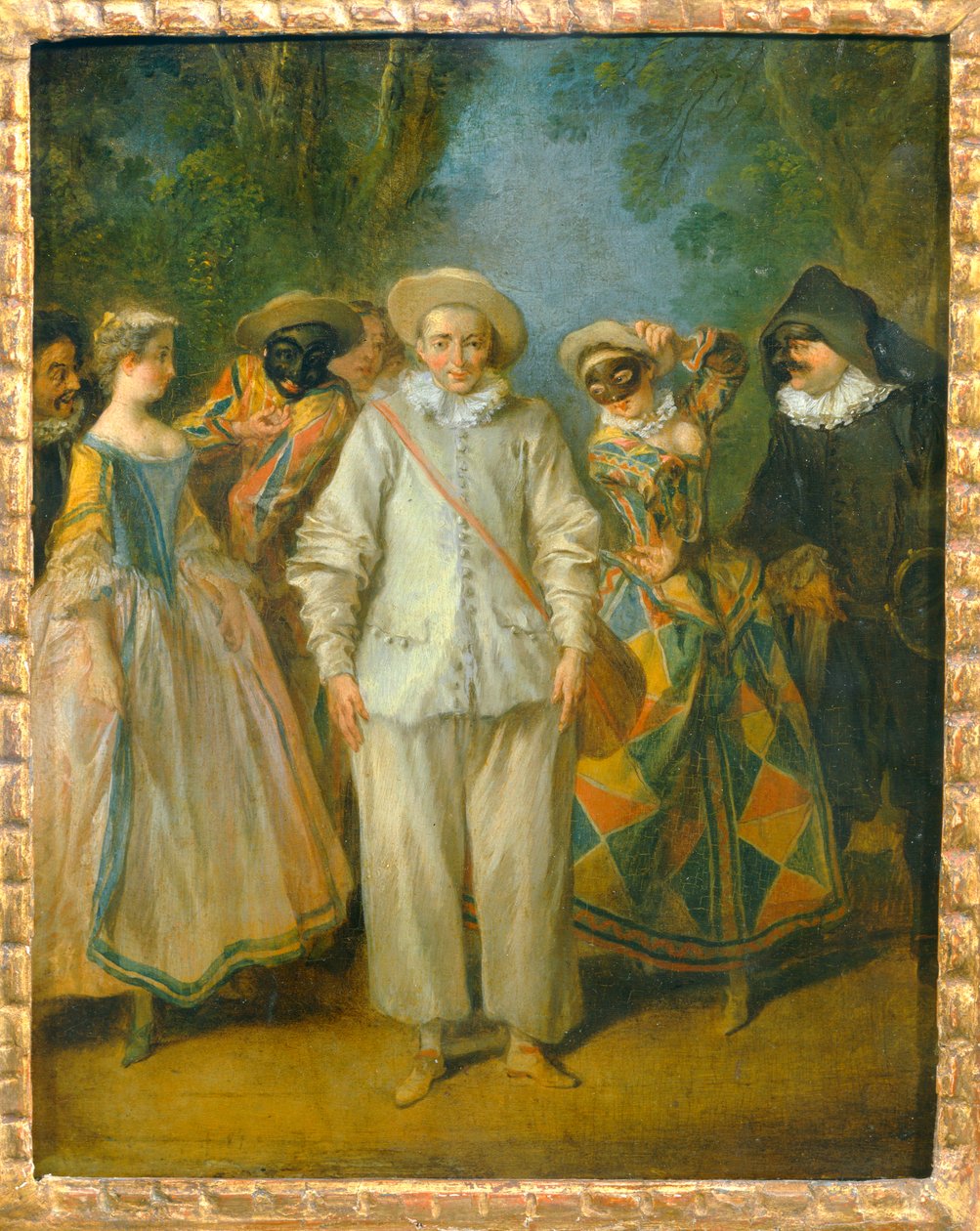 Les acteurs de la Comedie italienne - De acteurs van de Italiaanse Comedie ... door Nicolas (attr. to) Lancret