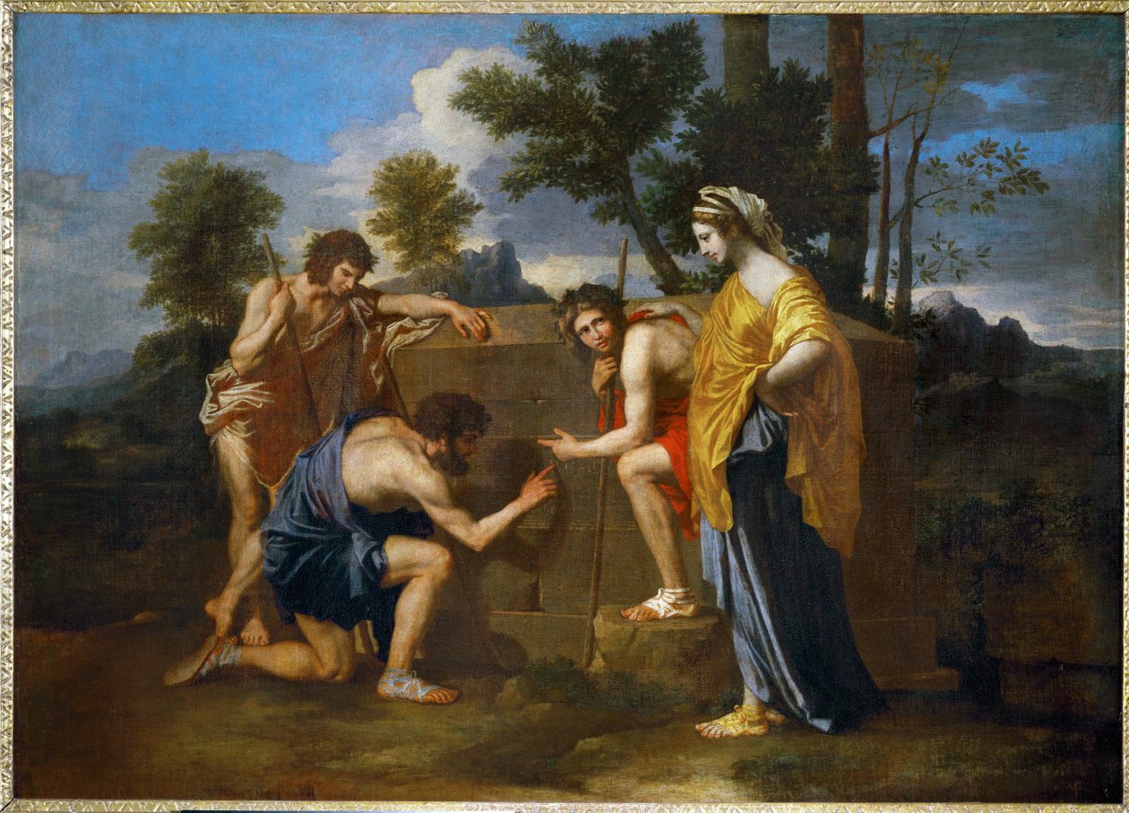 Arcadische herders ... door Nicolas (attr.to) Poussin