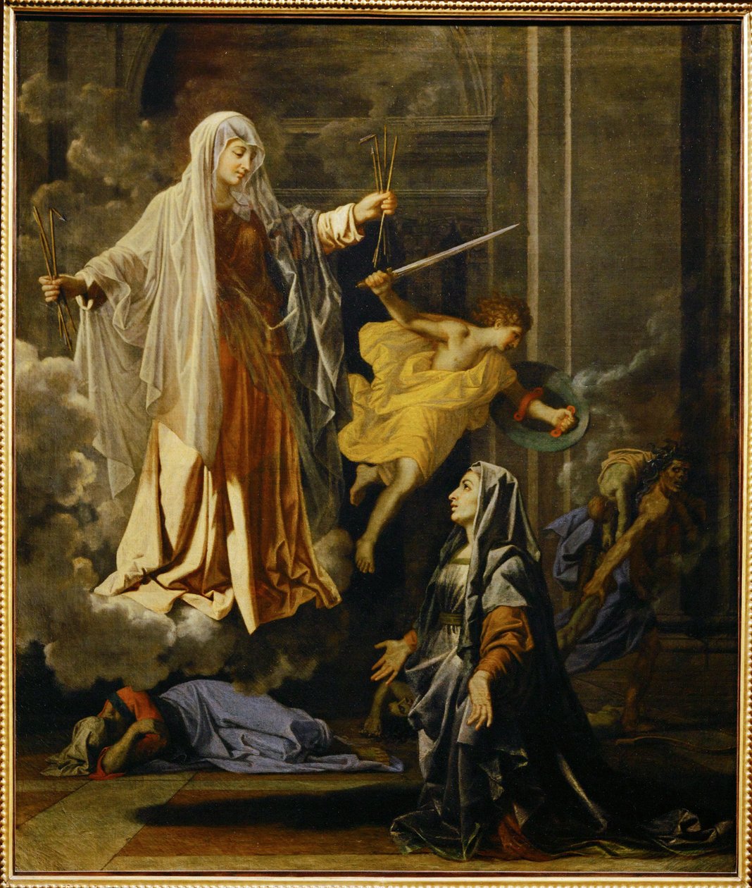 Het wonder van de pest door Francoise Romaine ... door Nicolas (attr.to) Poussin
