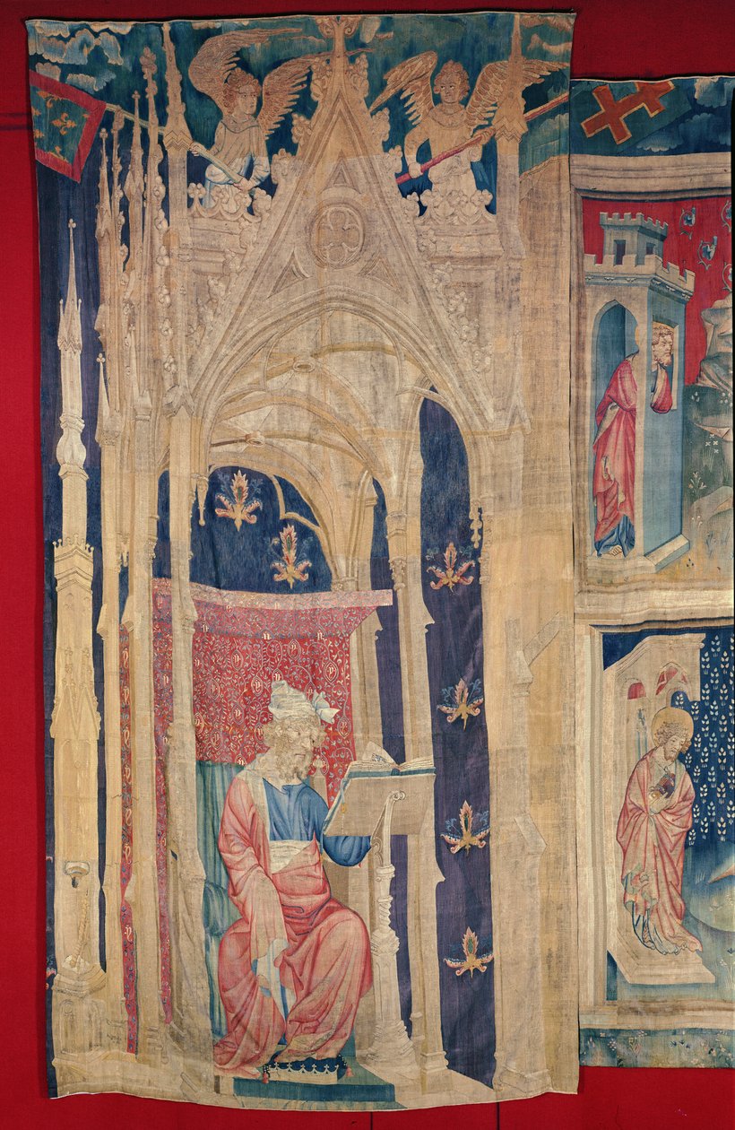 De Lezer, uit het Apocalyps Wandtapijt van Angers, 1373-87 door Nicolas Bataille