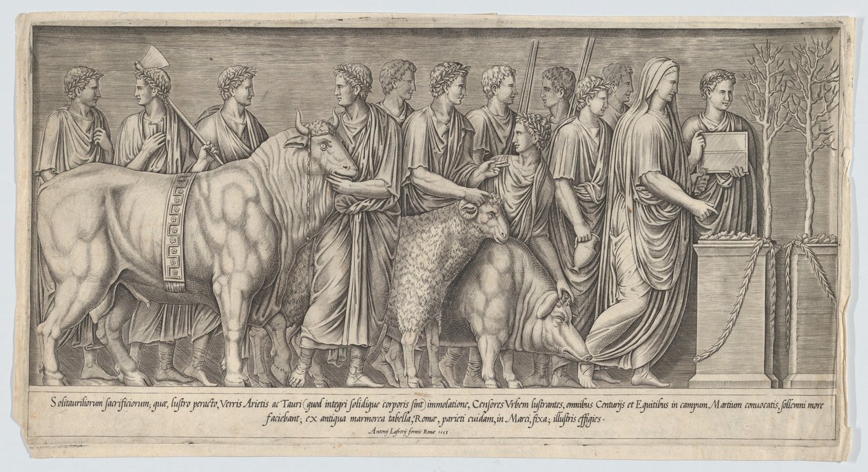 Heidens offer, naar een antiek bas-reliëf, 1553 door Nicolas Beatrizet