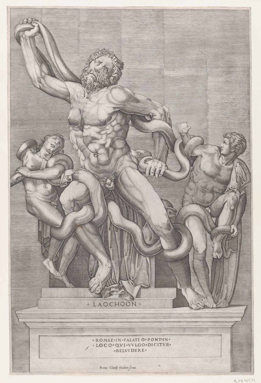 Speculum Romanae Magnificentiae: Laocoon, 16e eeuw door Nicolas Beatrizet
