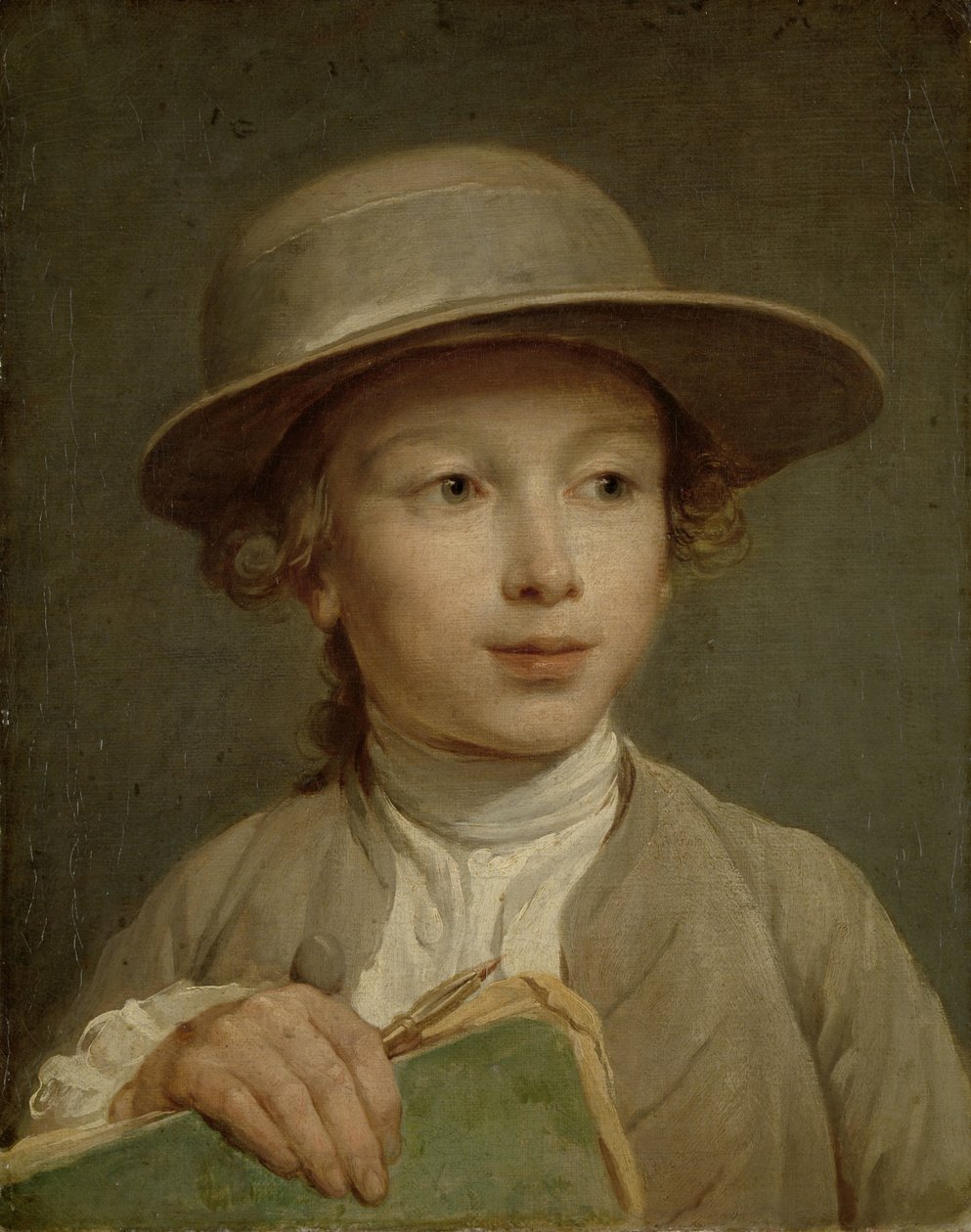 Jongen met een tekenboek door Nicolas Bernard Lepicie