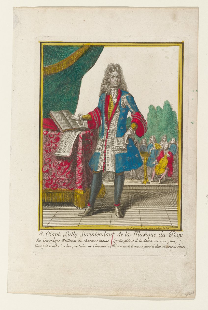 J. Baptiste Lully, Oberaufseher der Musik des Königs door Nicolas Bonnart