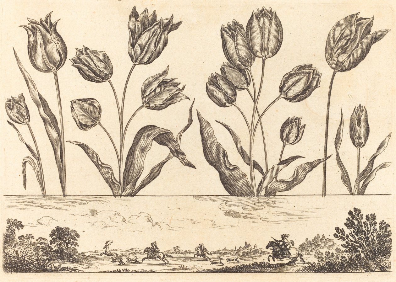 Bloemenafdruk nr.12 door Nicolas Cochin after Balthasar Moncornet