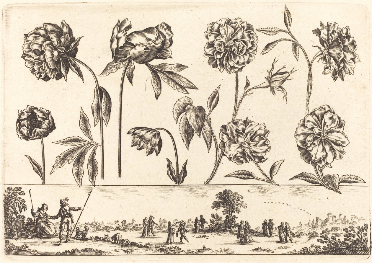 Bloemenprint nr. 7 door Nicolas Cochin after Balthasar Moncornet