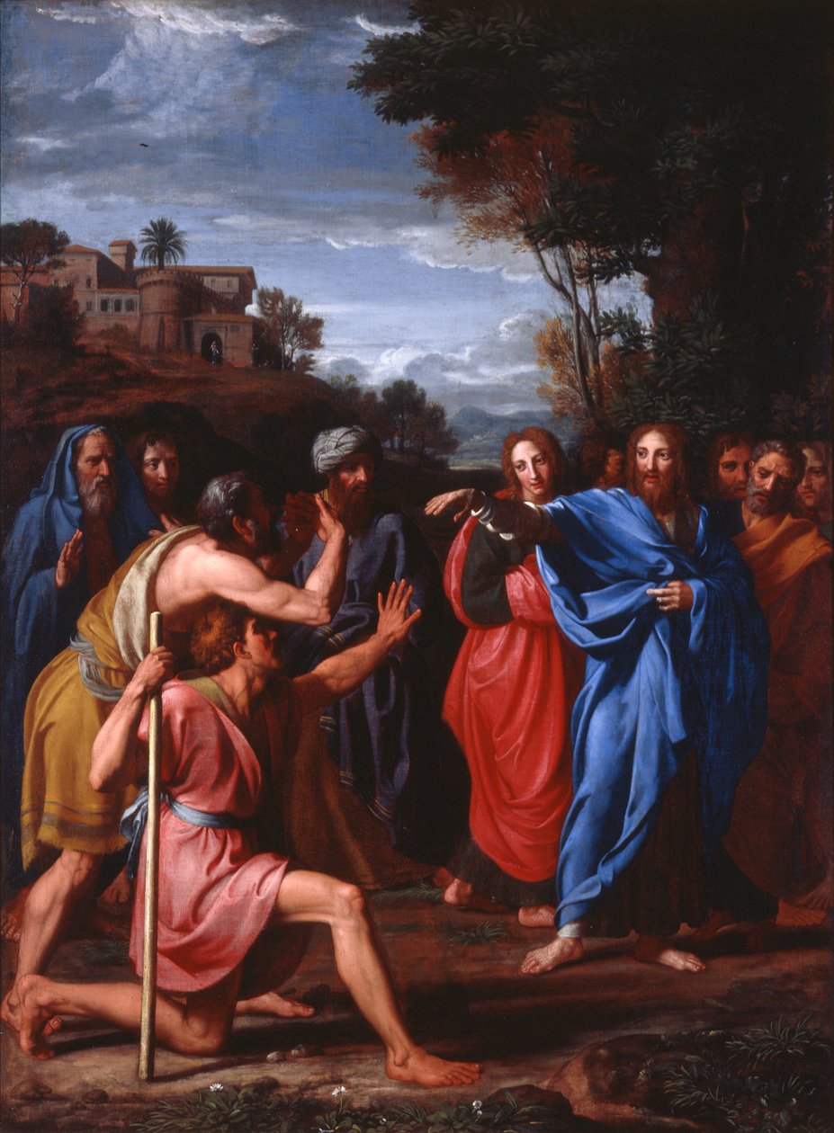 Christus geneest de blinden door Nicolas Colombel