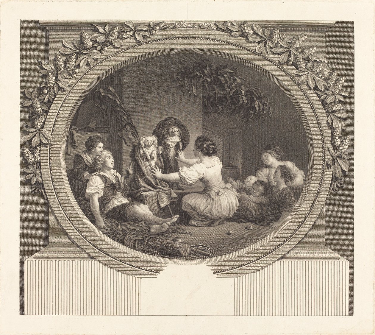 Opvoeding doet alles door Nicolas Delaunay after Jean Honoré Fragonard