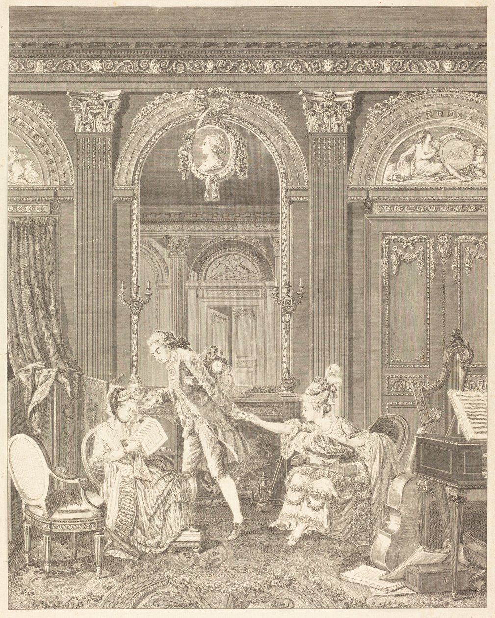Le Billet doux door Nicolas Delaunay after Nicolas Lavreince