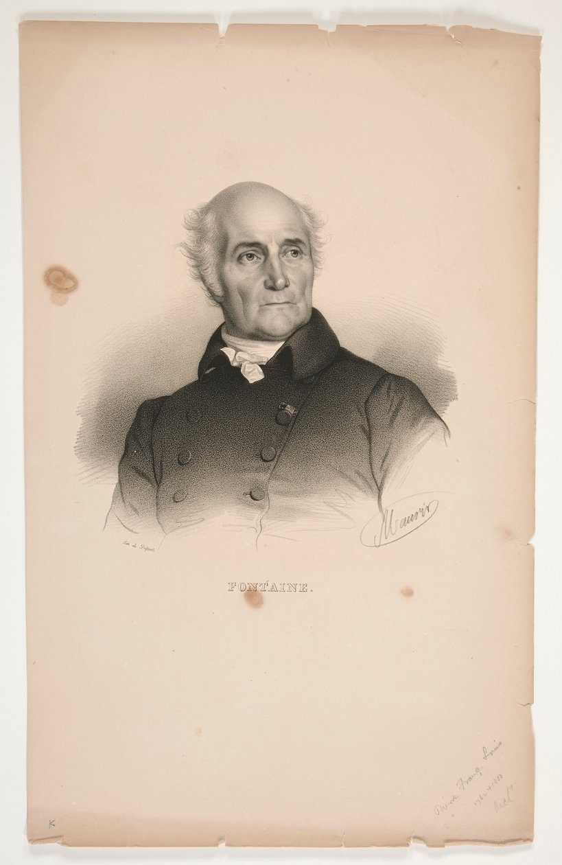 Portret van Pierre-Francois-Léonard Fontaine door Nicolas Eustache Maurin