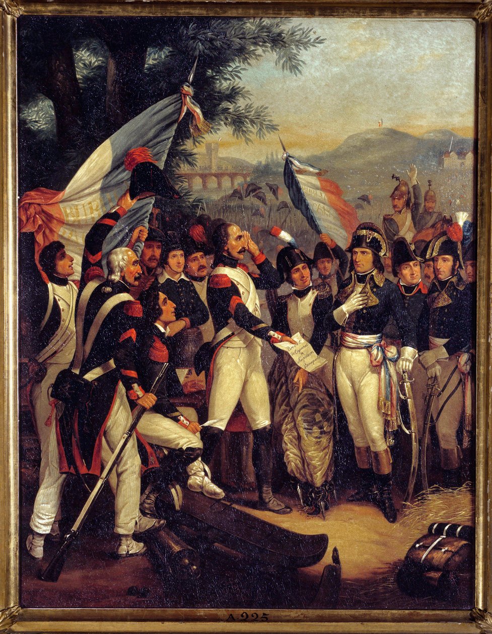 Het certificaat van korporaal te Lodi 10/05/1796 Napoleon Bonaparte ontving het certificaat van korporaal door Nicolas Eustache Morin