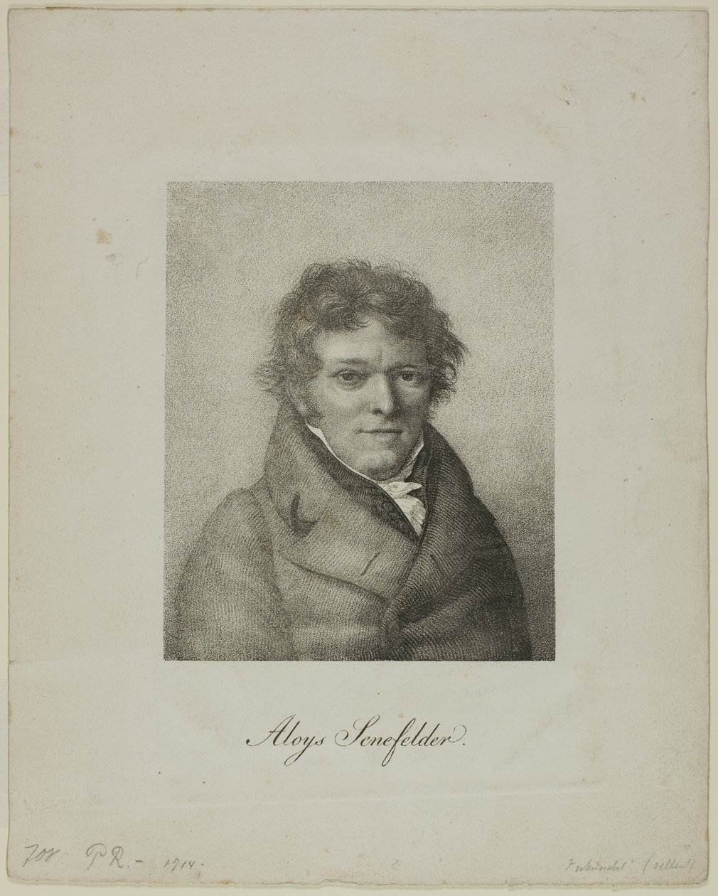Portret van Alois Senefelder door Nicolas Henri Jacob