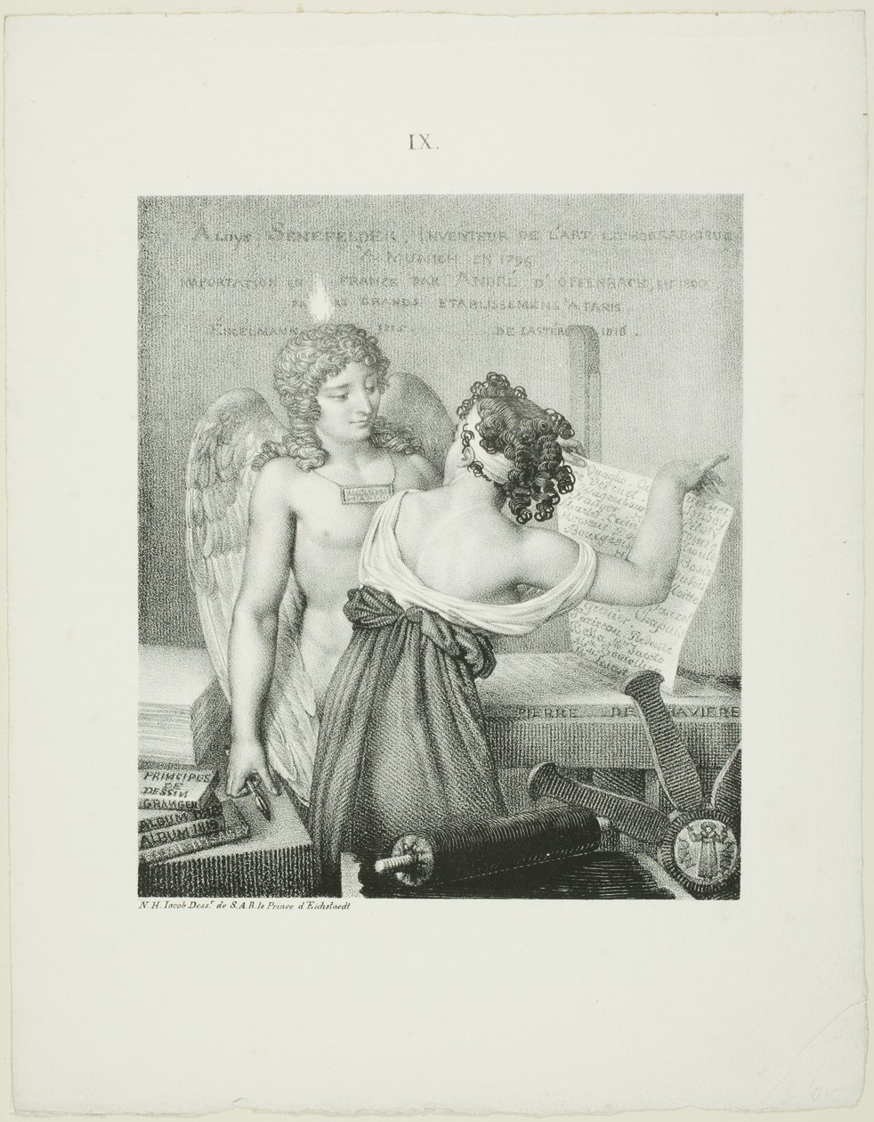 De Genius van de Lithografie, uit Alois Senefelder