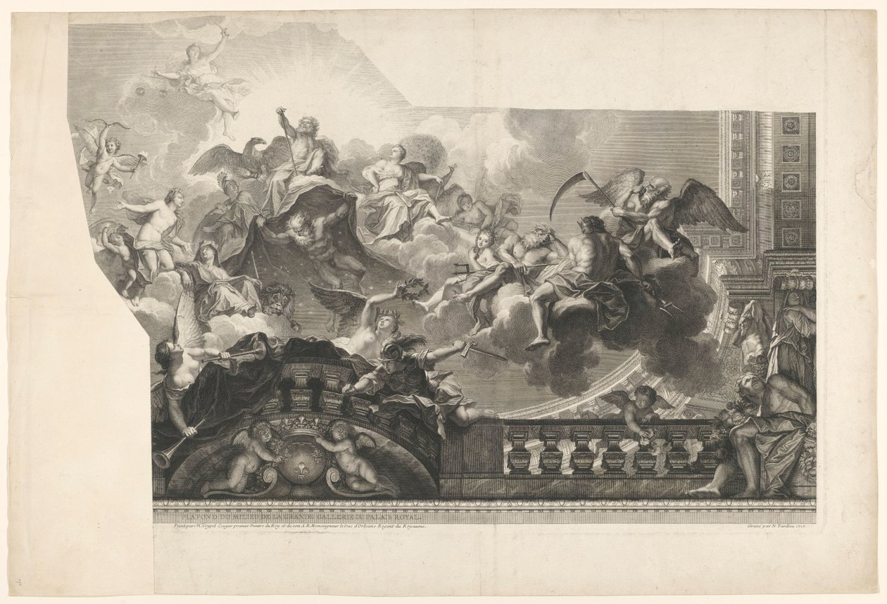 Plafondschildering met vergadering van goden (plaat 2) door Nicolas Henri Tardieu