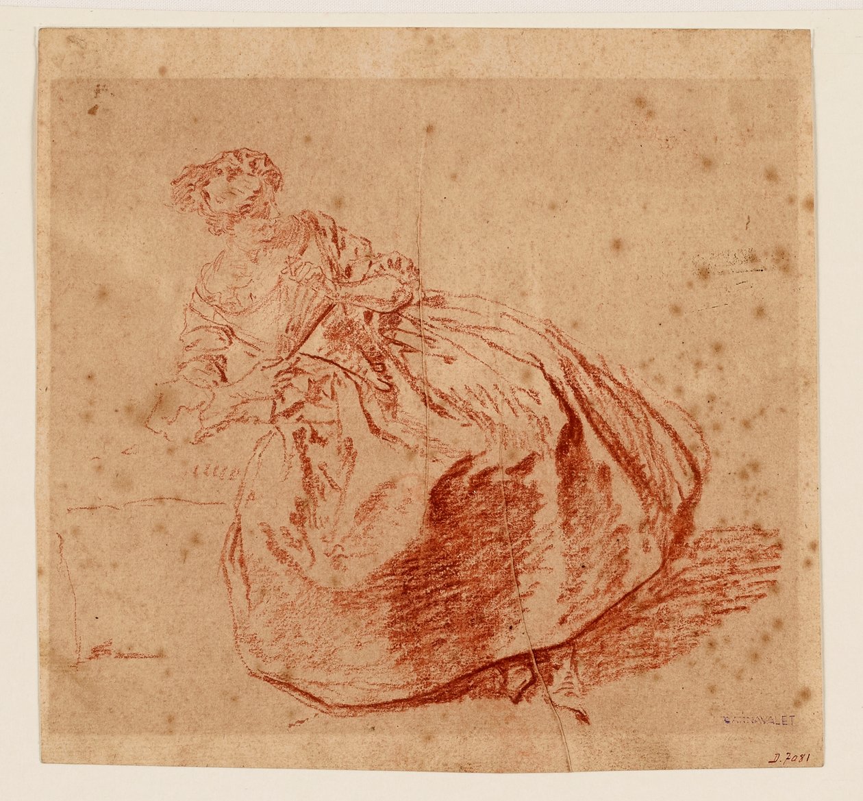 Vrouw met een waaier door Nicolas Lancret