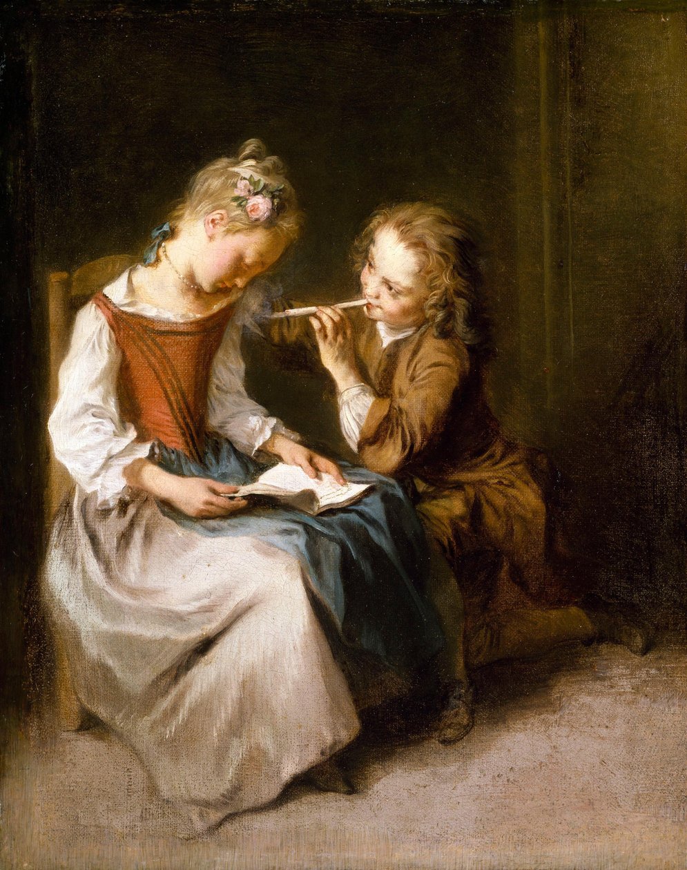 De ondeugd door Nicolas Lancret