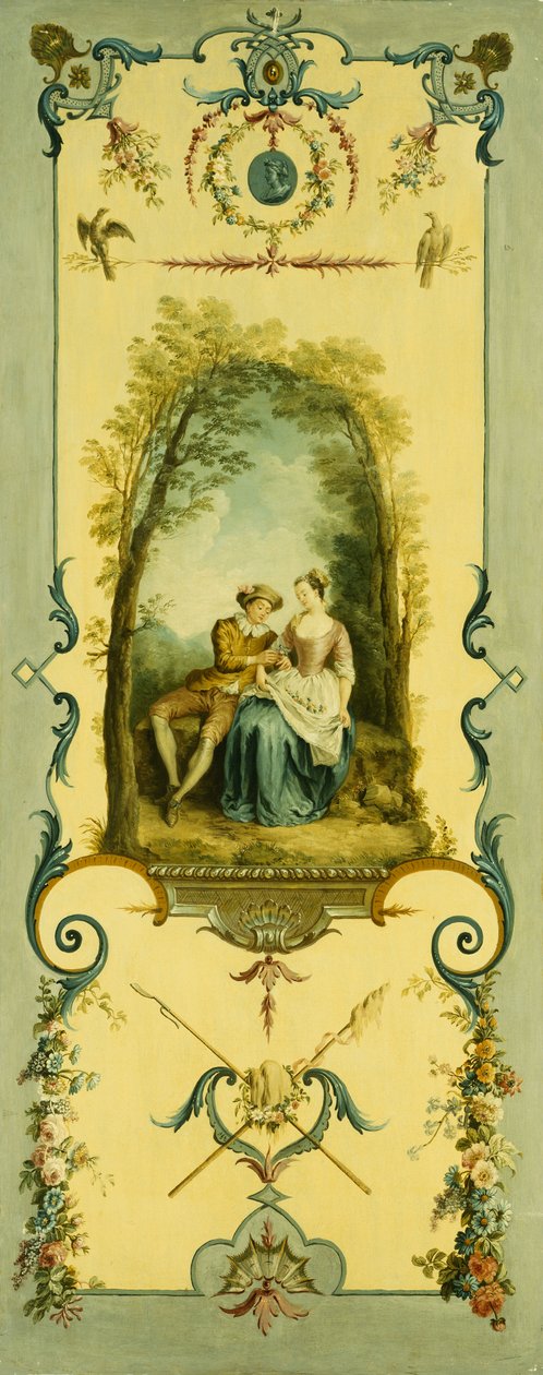 Drie Decoratieve Panelen met Allegorieën van Winter, Zomer en Herfst door Nicolas Lancret