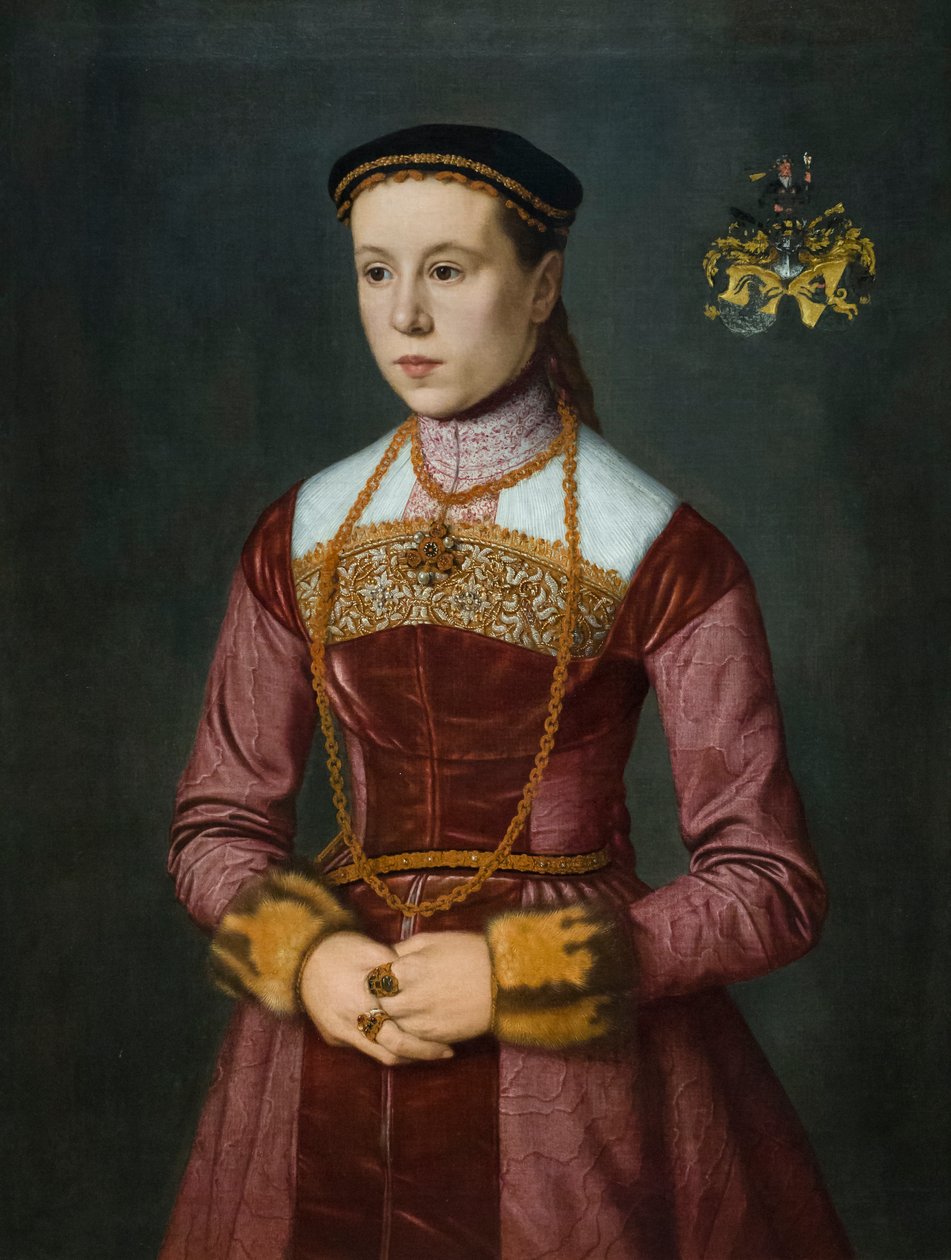 Susanna Stefan, vrouw van Wolfgang Furter, begin 1560s door Nicolas Neufchatel