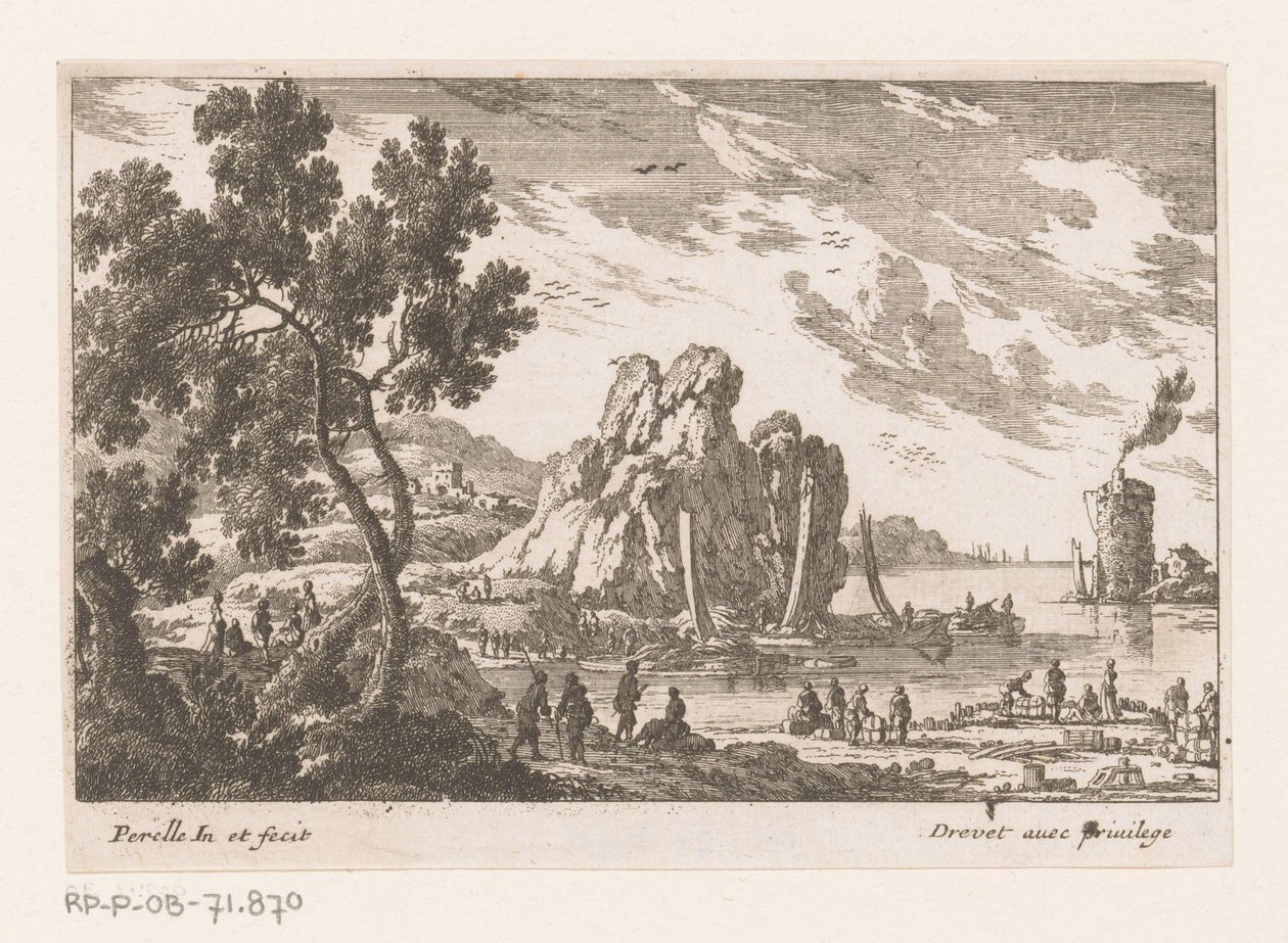 Kustlandschap met toren door Nicolas Perelle