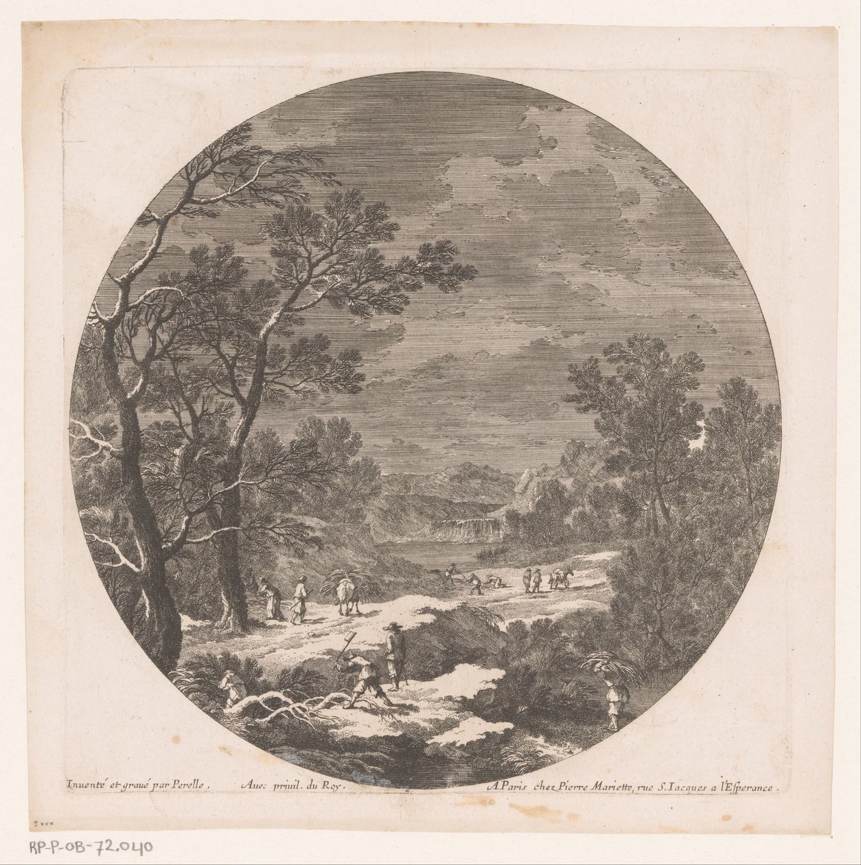 Landschap met bosarbeiders door Nicolas Perelle
