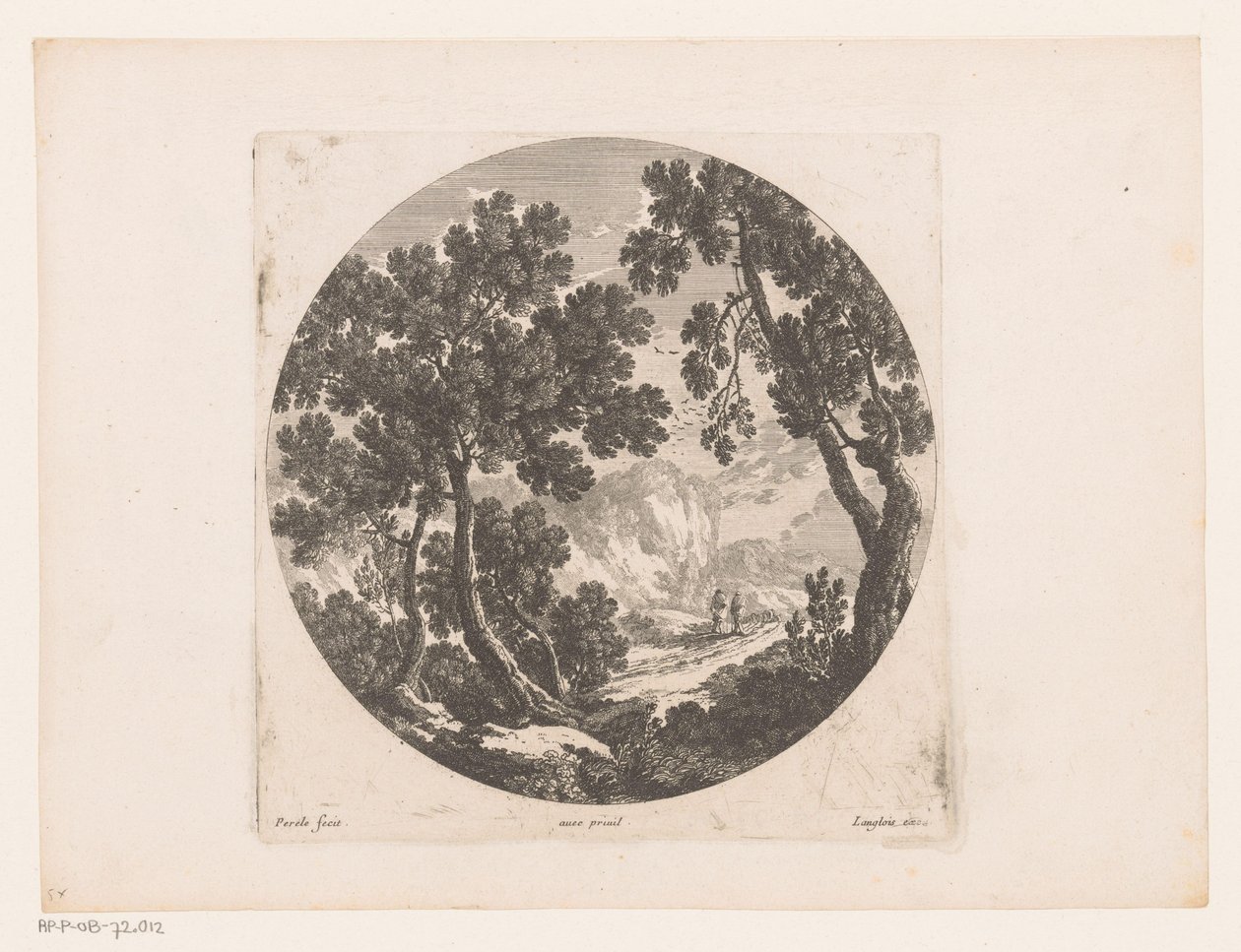 Landschap met herders achter kudde door Nicolas Perelle