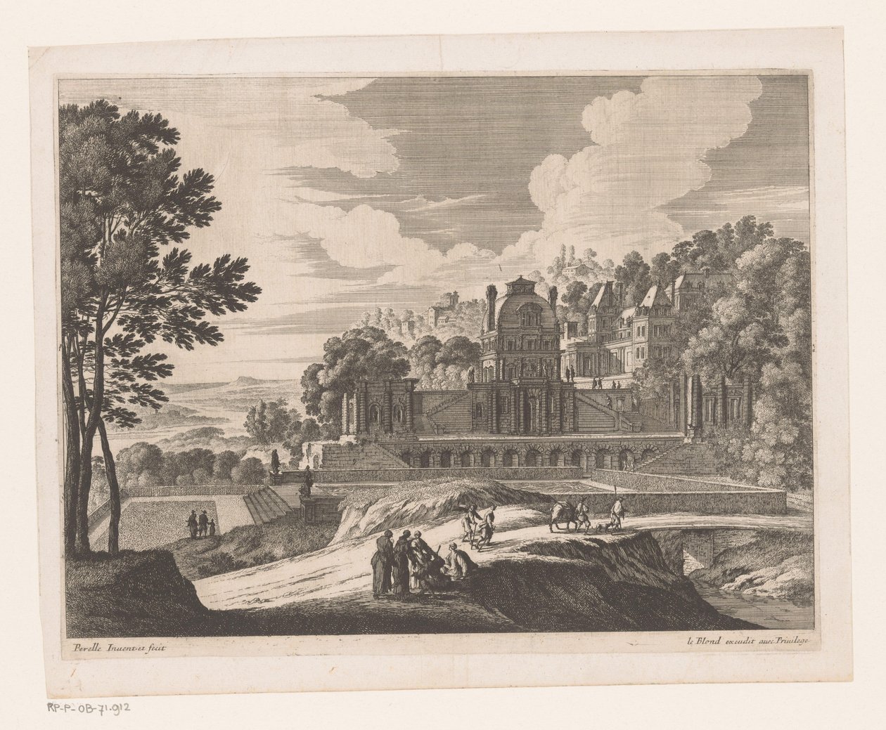 Landschap met kasteel door Nicolas Perelle