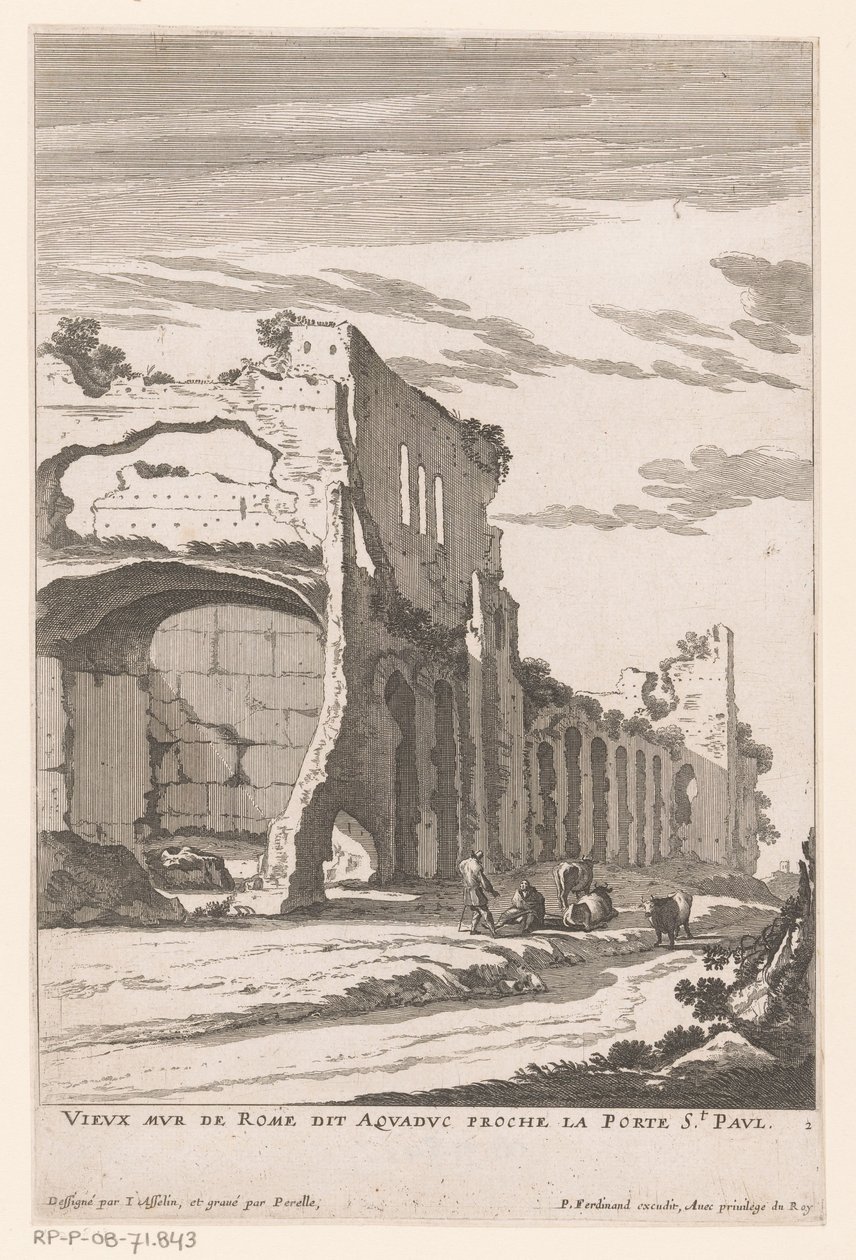 Ruïne van een aquaduct in Rome door Nicolas Perelle