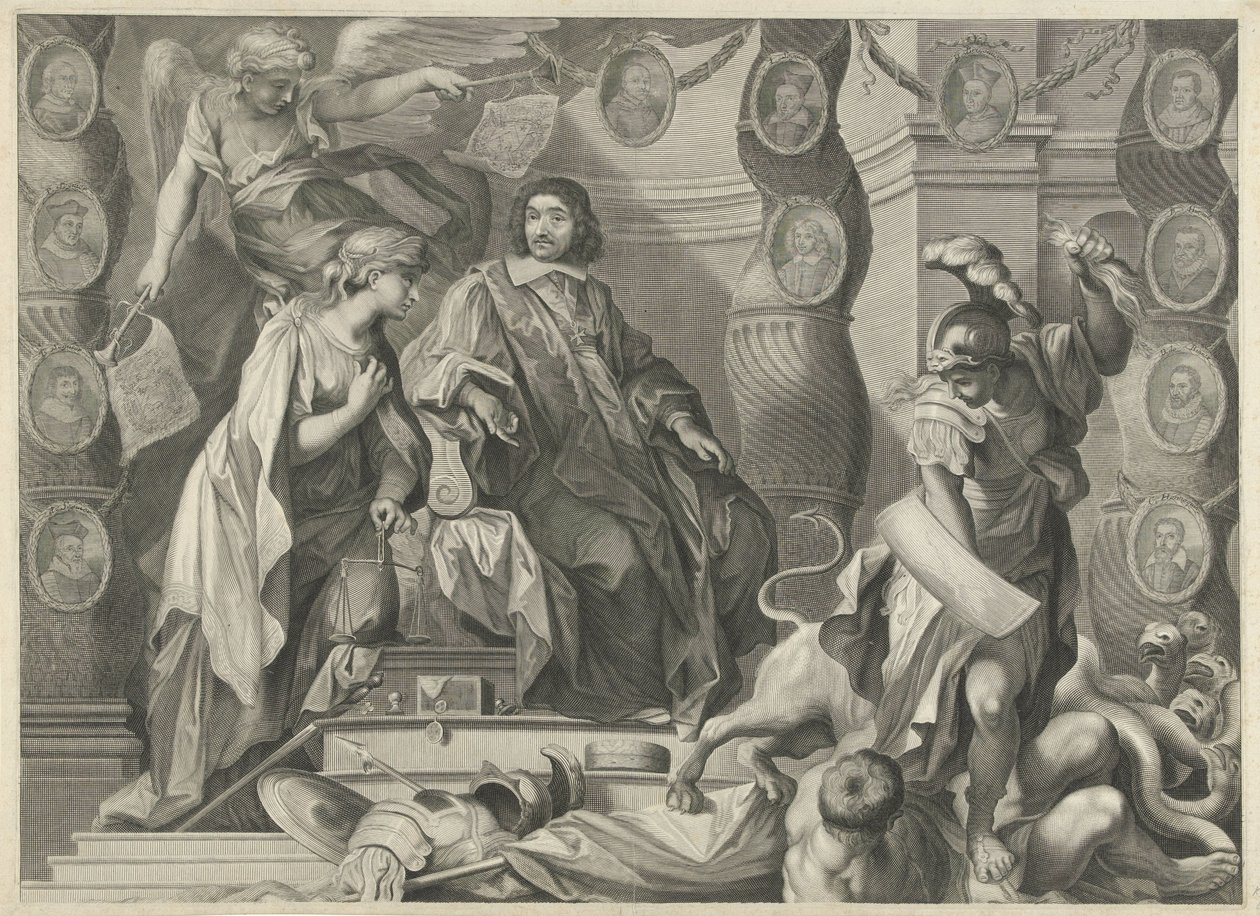 Promotieprent van Aegidius Le Maistre (1663), bovenste deel door Nicolas Pitau (I)