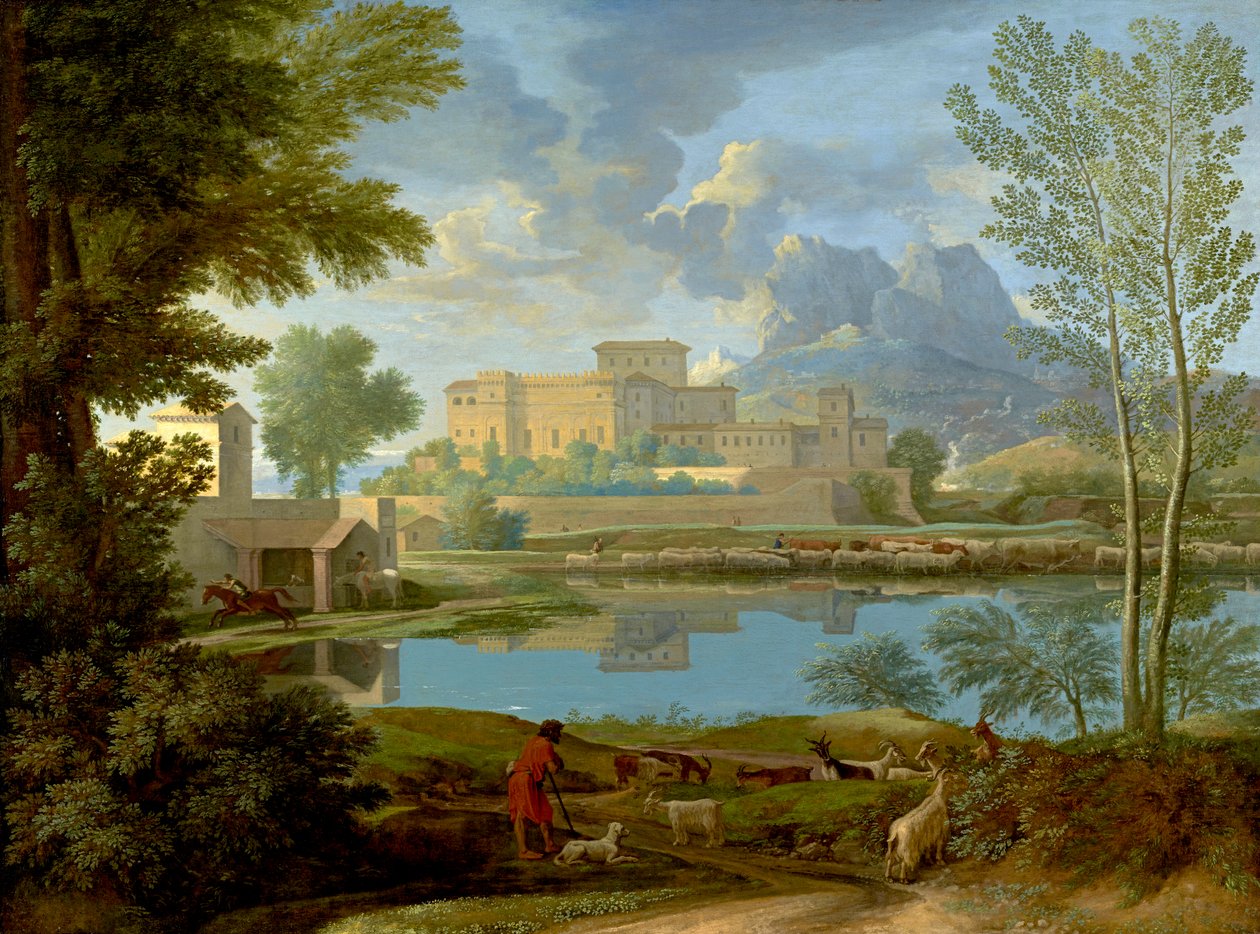 Landschap met een Kalmte, 1650-1 door Nicolas Poussin