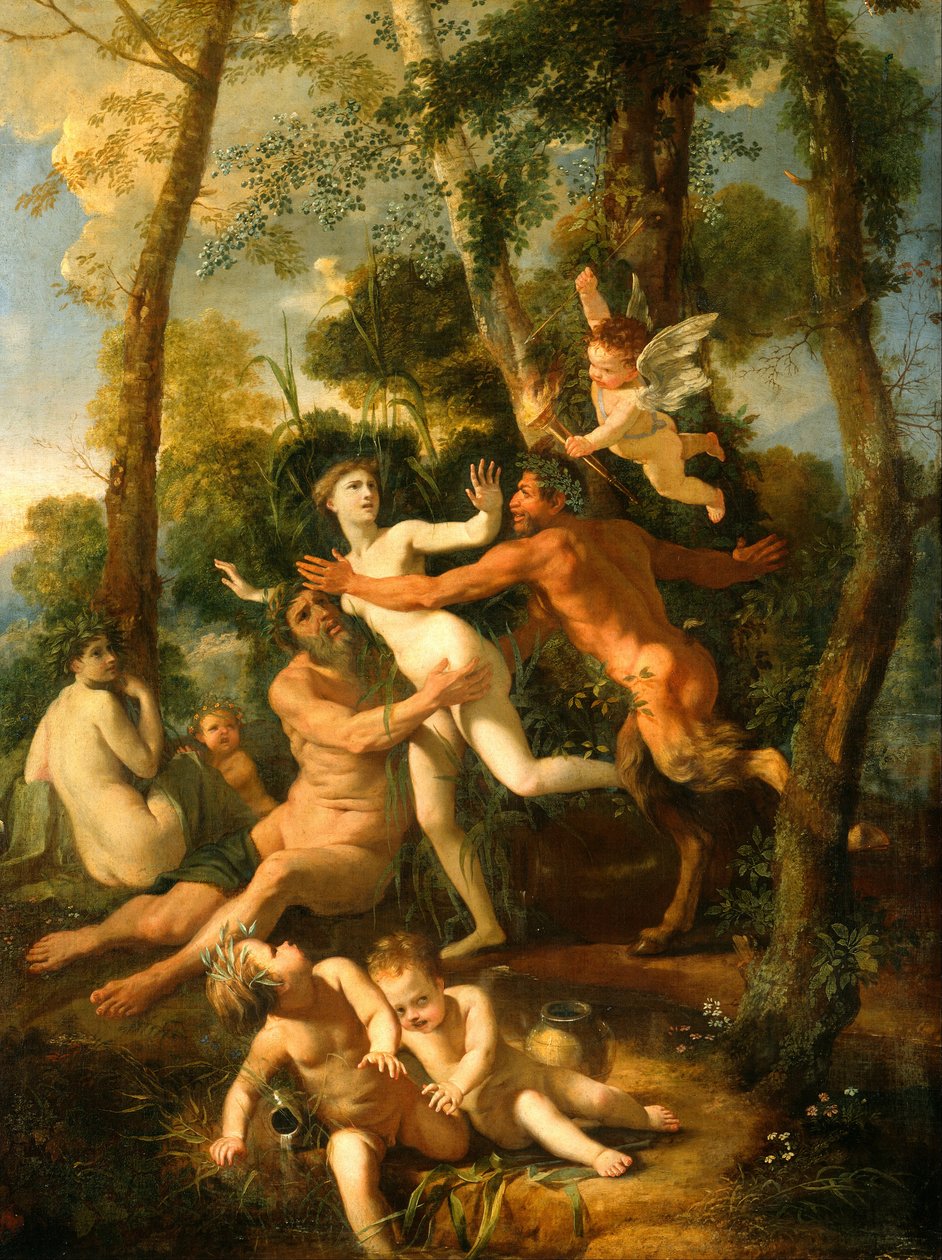 Pan und Syrinx door Nicolas Poussin