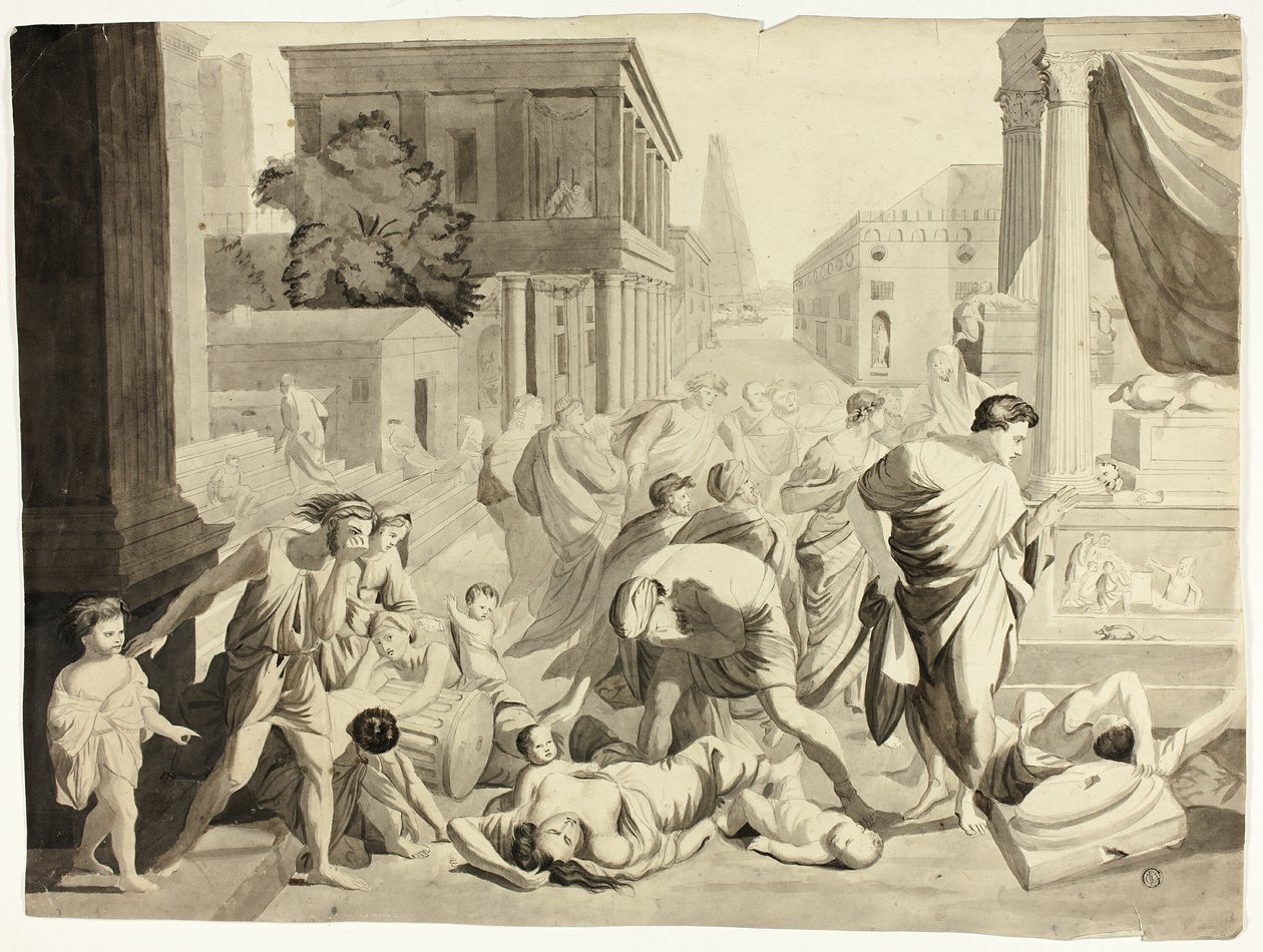 De plaag van Ashtod door Nicolas Poussin