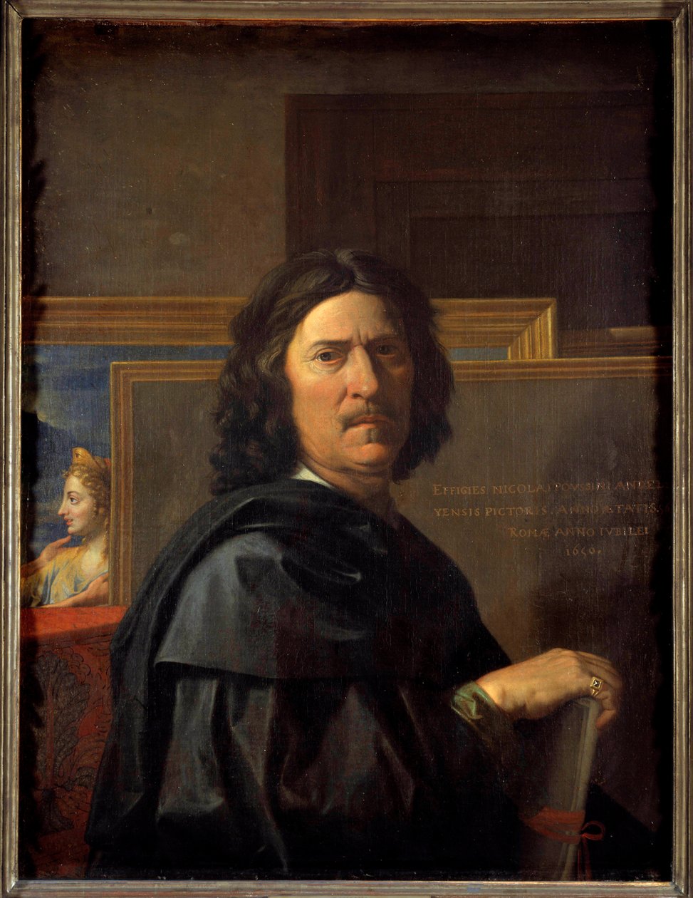 Zelfportret op 56-jarige leeftijd schilderij door Nicolas Poussin door Nicolas Poussin